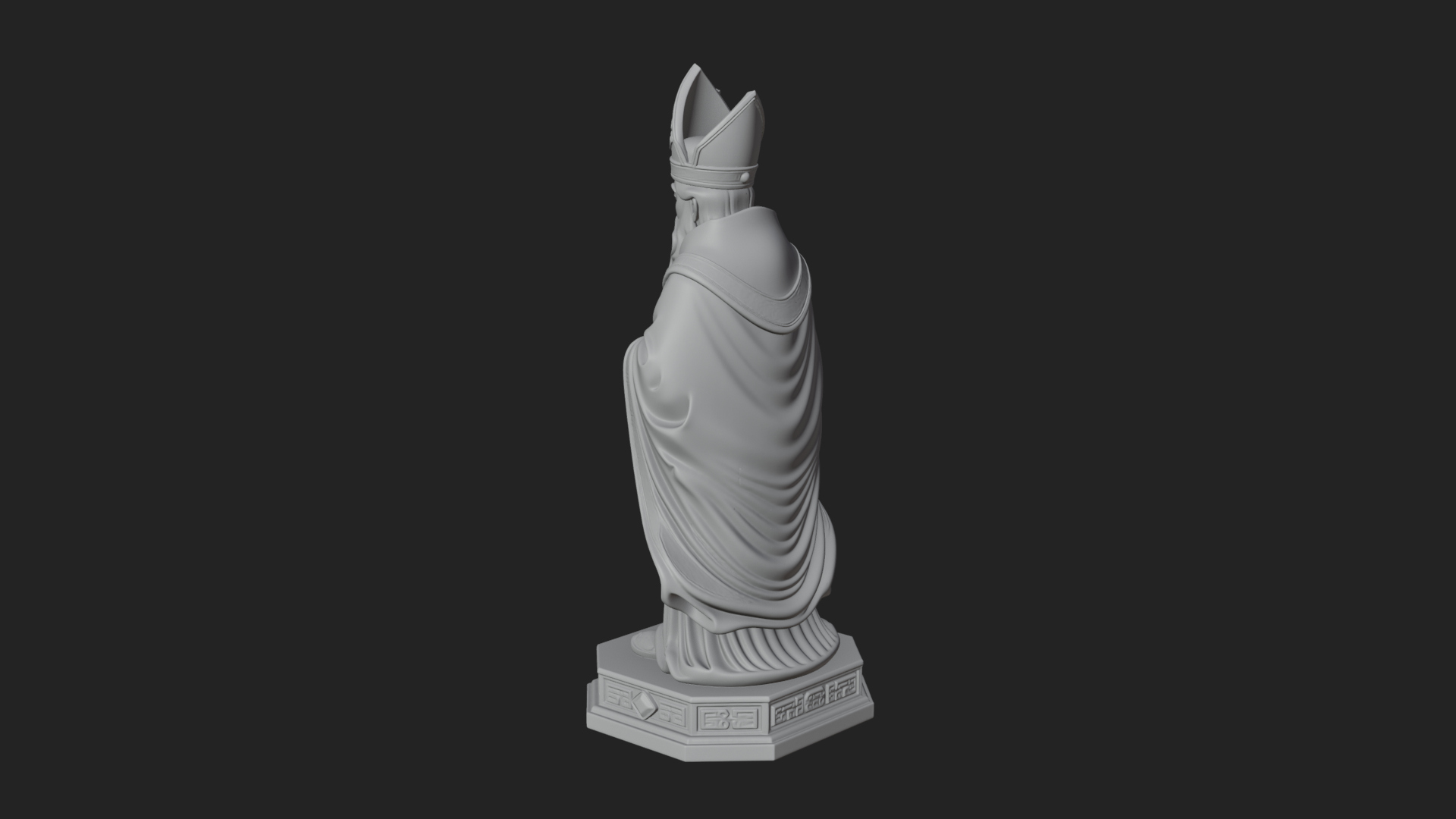 Bishop Saint With Crosier Statue Design 1 3D Print Model 3D Model