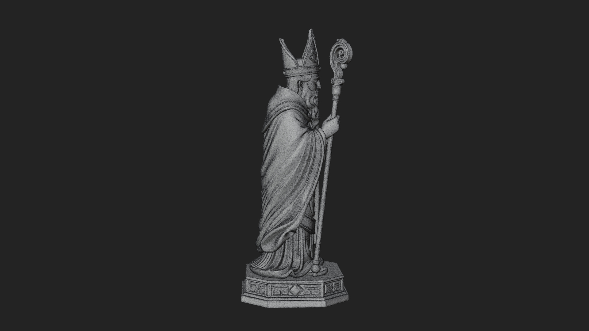 Bishop Saint With Crosier Statue Design 1 3D Print Model 3D Model