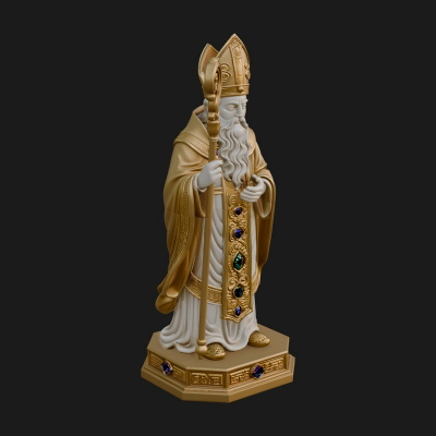 Bishop Saint With Crosier Statue Design 1 3D Print Model
