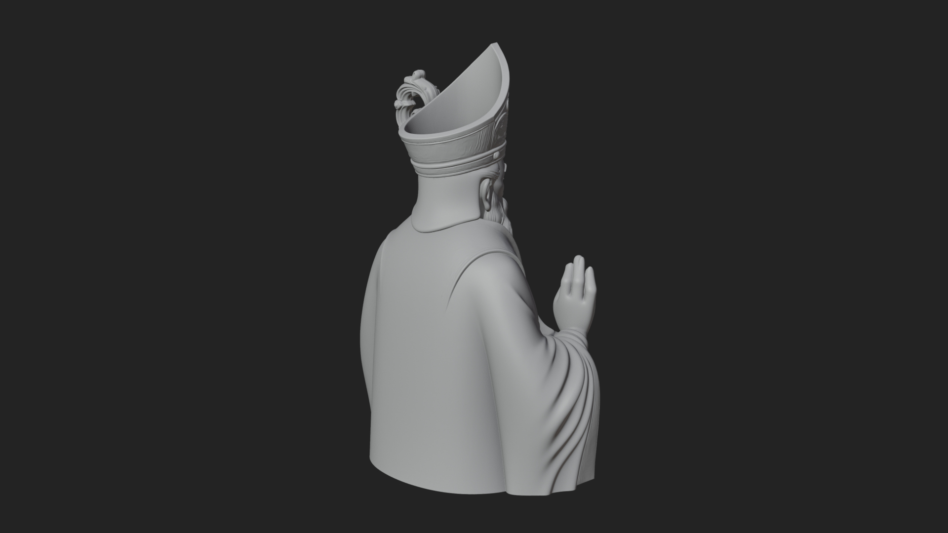 Bishop Saint with Crosier Statue Design 2 3D Print Model 3D Model