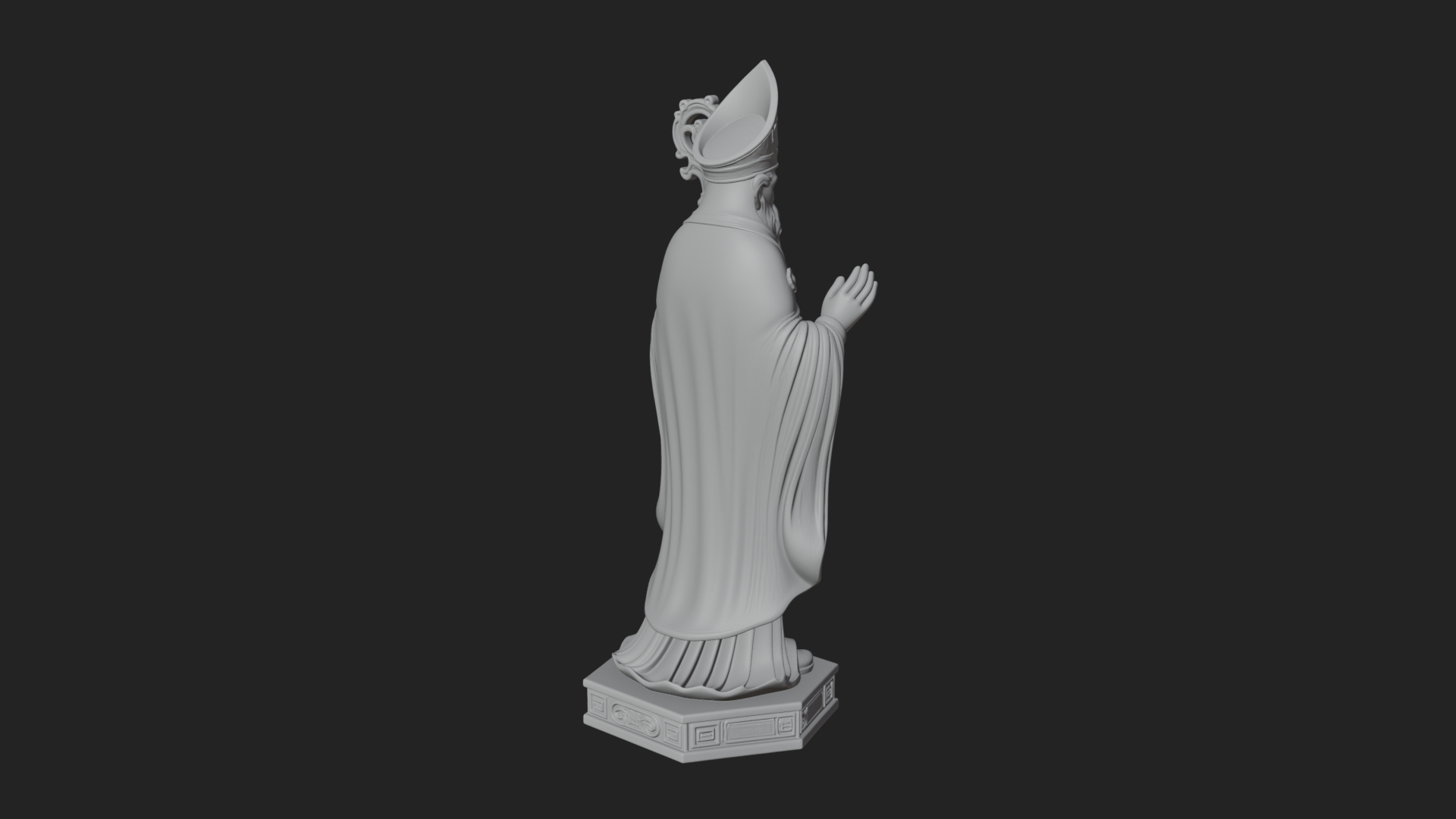 Bishop Saint with Crosier Statue Design 3 3D Print Model 3D Model