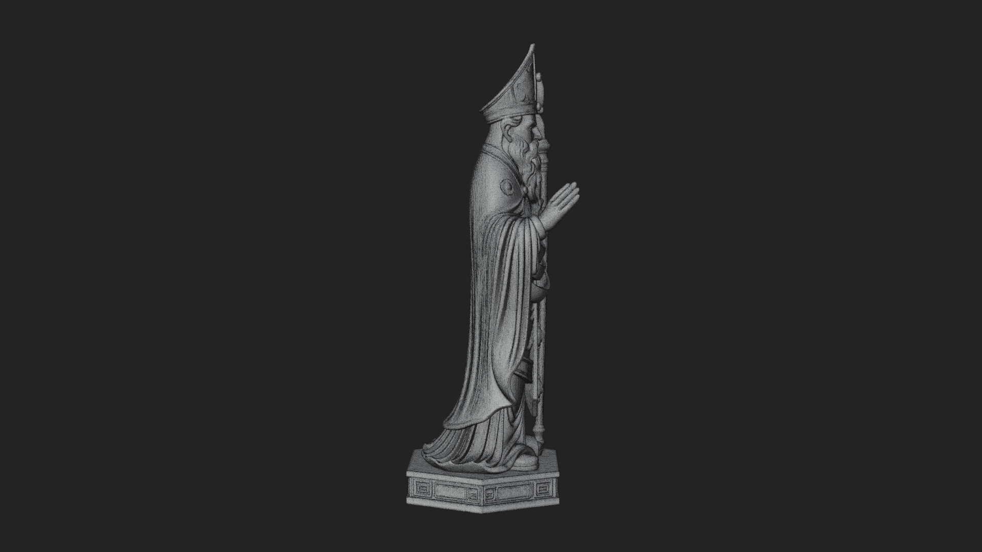 Bishop Saint with Crosier Statue Design 3 3D Print Model 3D Model