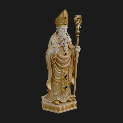 Bishop Saint with Crosier Statue Design 3 3D Print Model