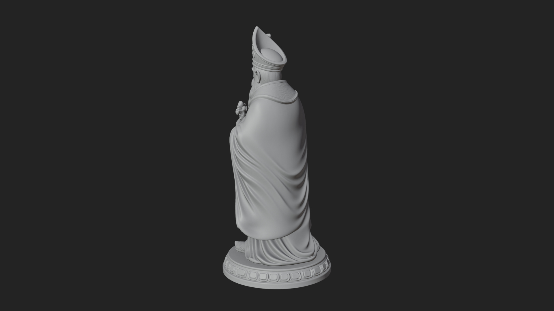 Bishop Saint With Crosier Statue Design 4 3D Print Model 3D Model
