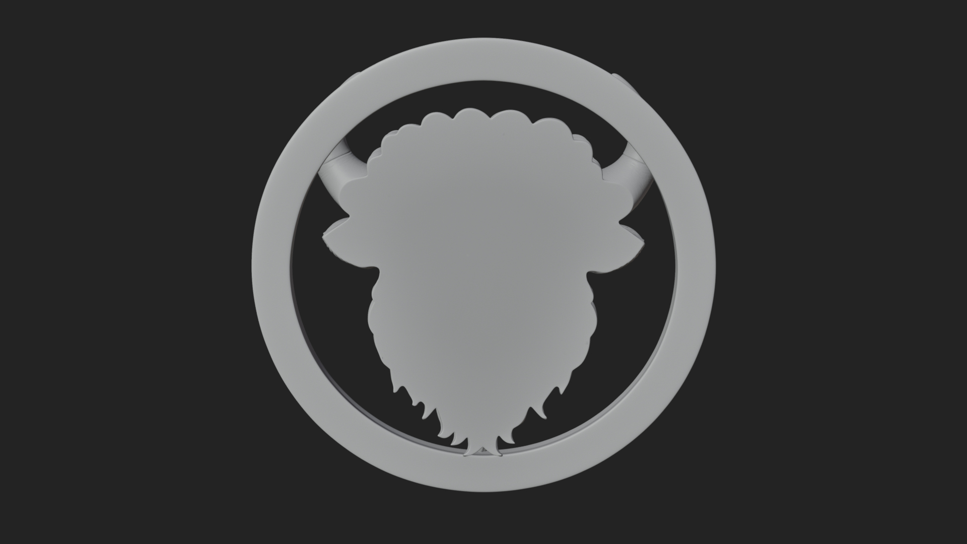 Bison Head Oval Relief Plaque Design 1 3D Print Model 3D Model
