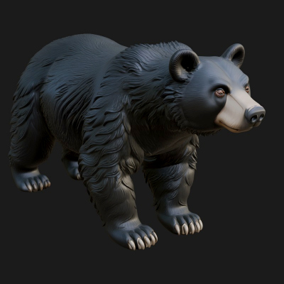 Black Bear Statue Design 1 3D Print Model