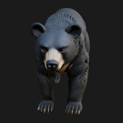 Black Bear Statue Design 2 3D Print Model