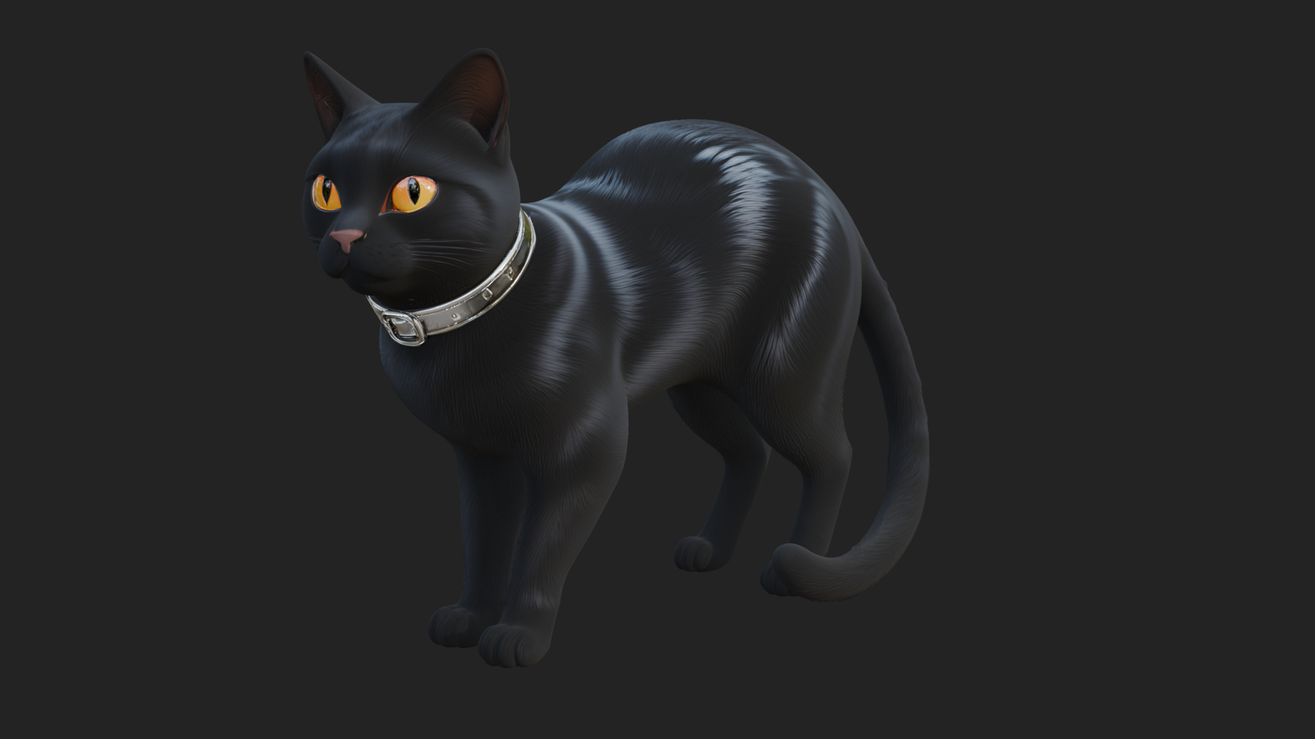 Black Cat Statue Design 1 3D Print Model 3D Model