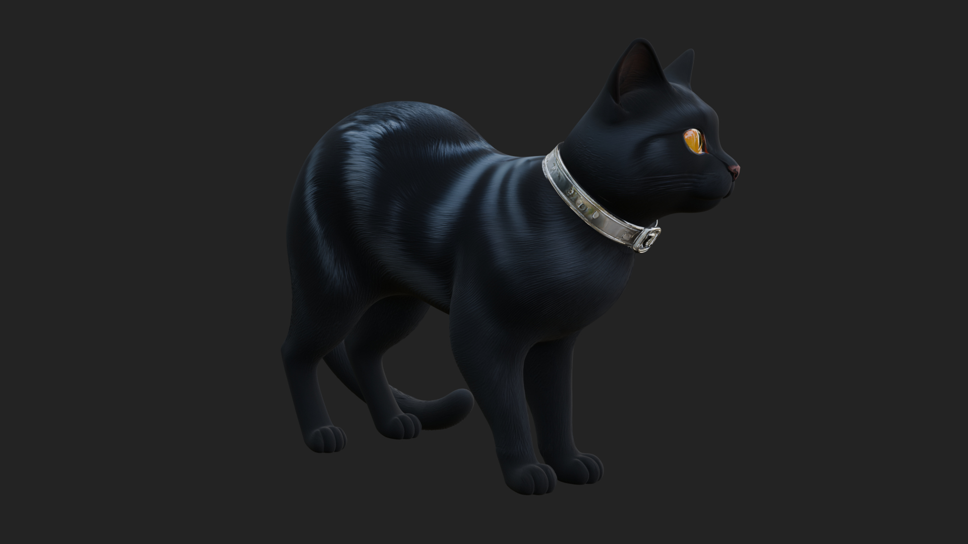 Black Cat Statue Design 1 3D Print Model 3D Model