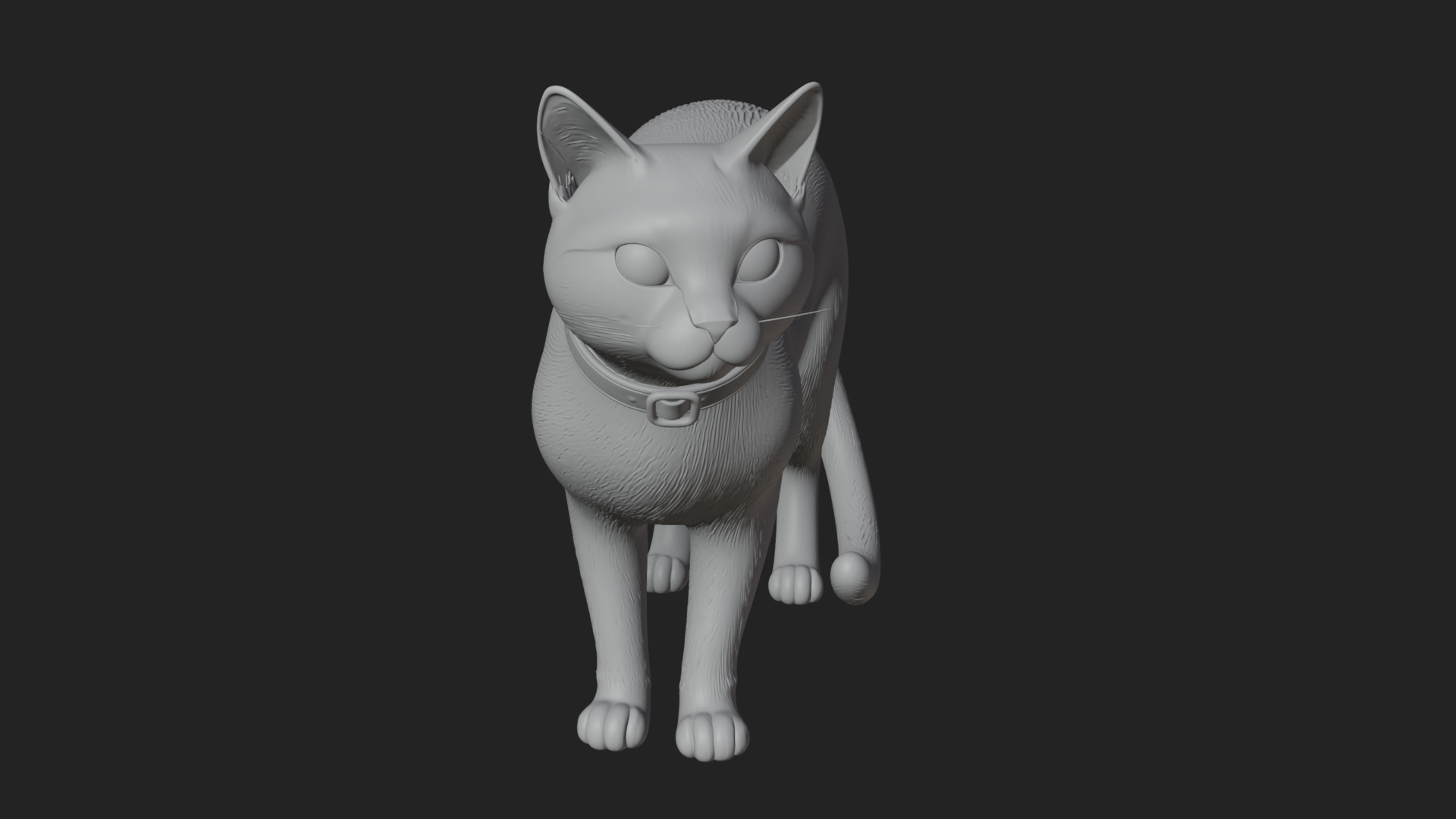 Black Cat Statue Design 1 3D Print Model 3D Model