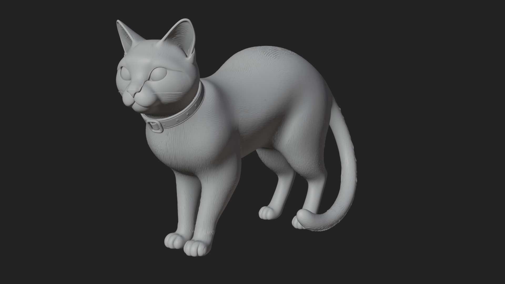 Black Cat Statue Design 1 3D Print Model 3D Model