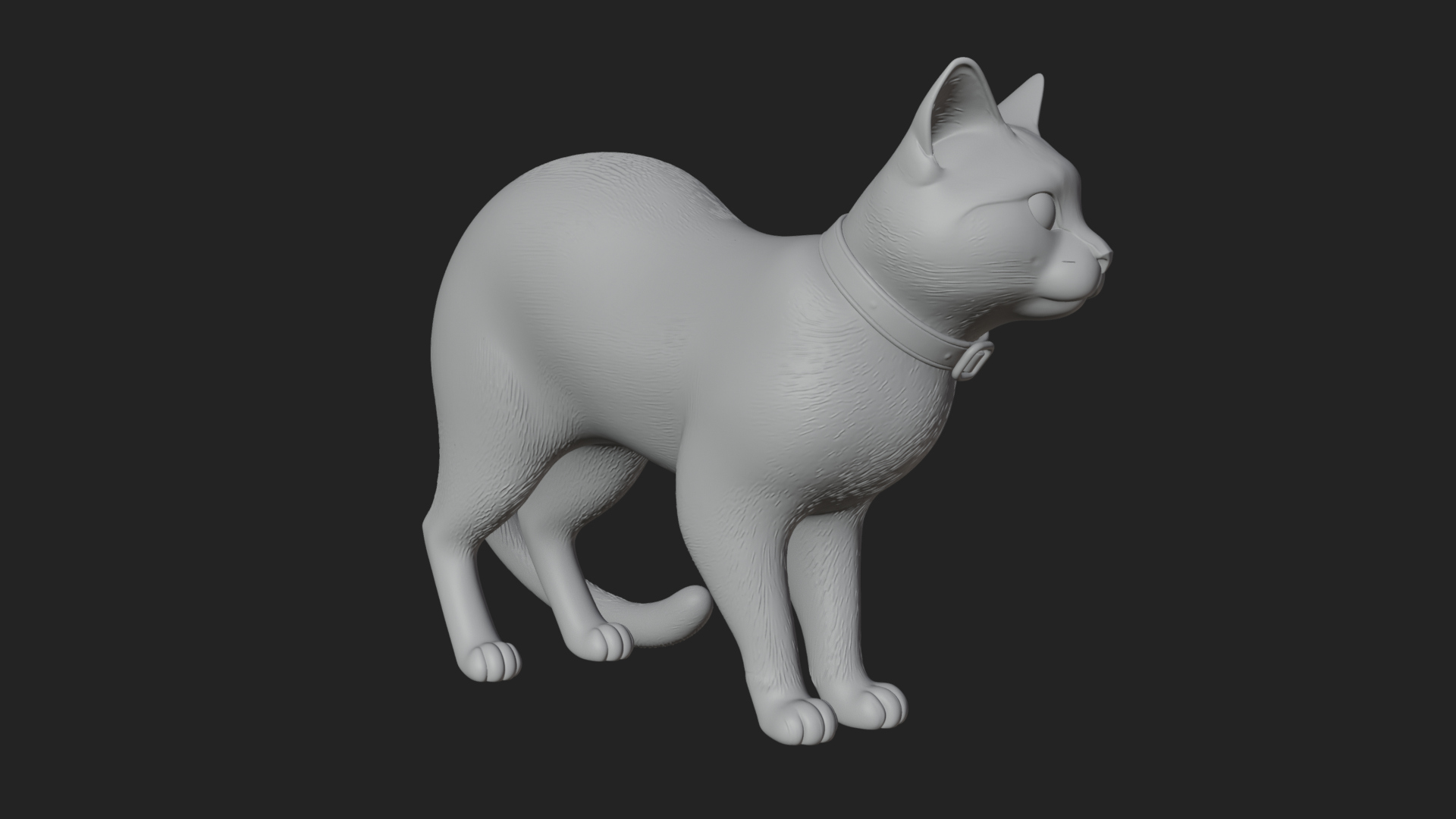 Black Cat Statue Design 1 3D Print Model 3D Model