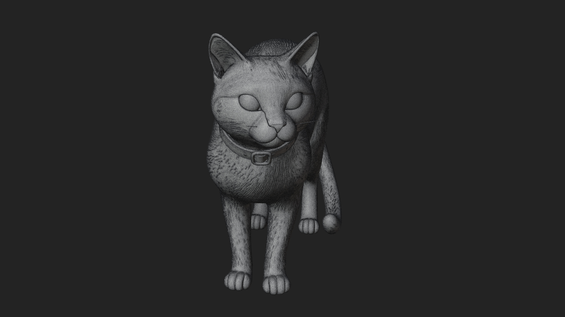 Black Cat Statue Design 1 3D Print Model 3D Model