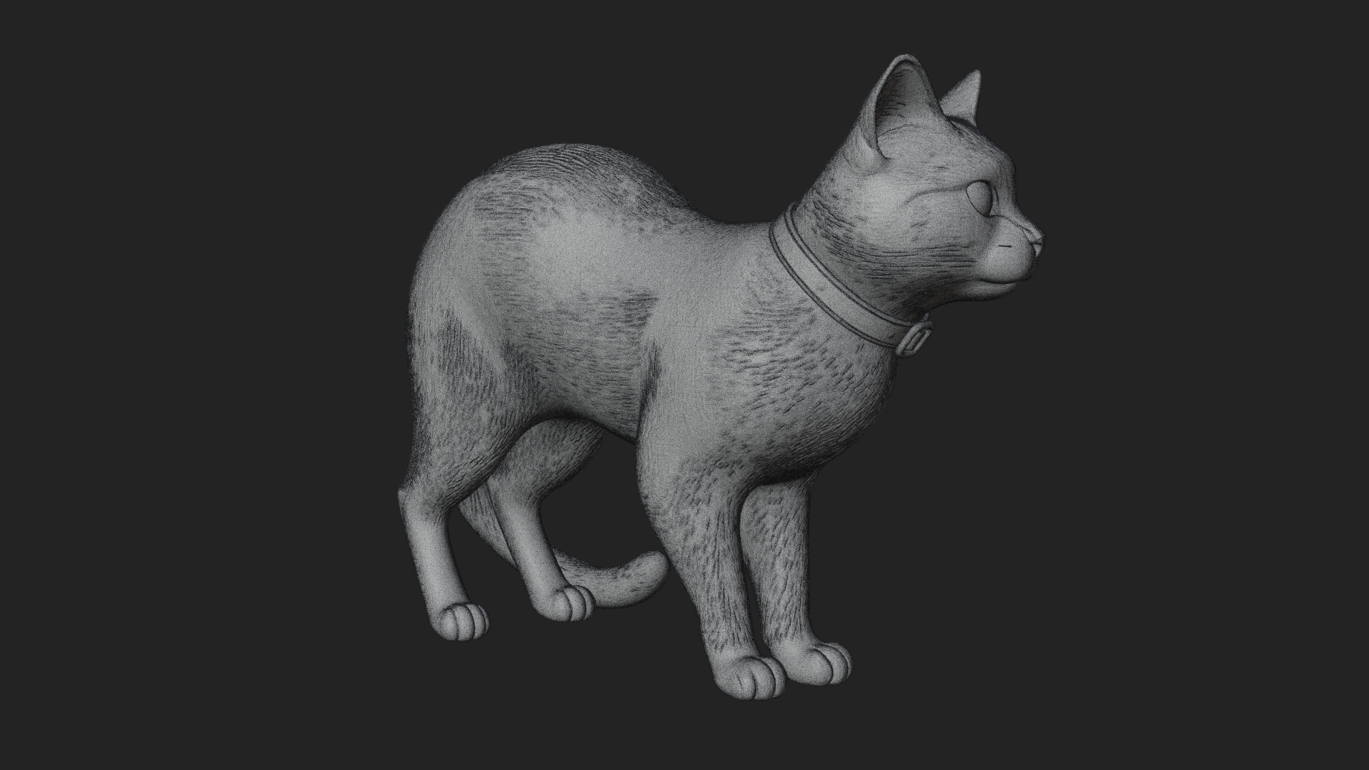 Black Cat Statue Design 1 3D Print Model 3D Model