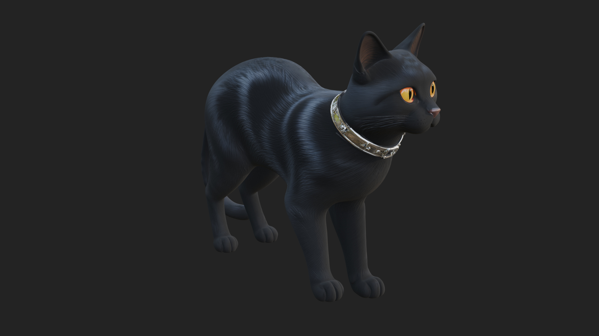 Black Cat Statue Design 2 3D Print Model 3D Model