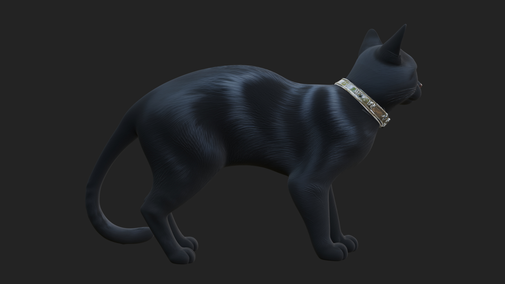 Black Cat Statue Design 2 3D Print Model 3D Model