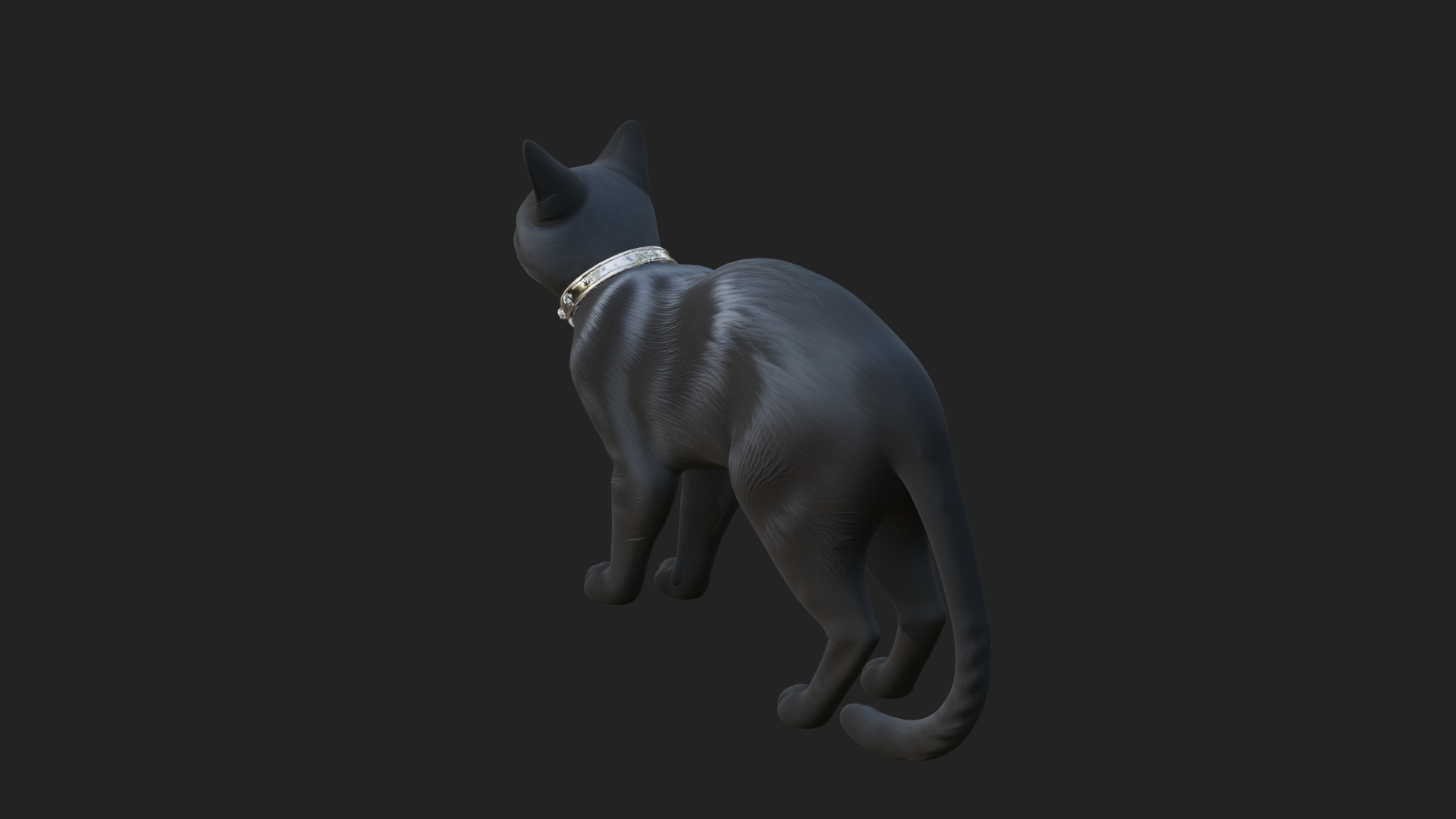 Black Cat Statue Design 2 3D Print Model 3D Model