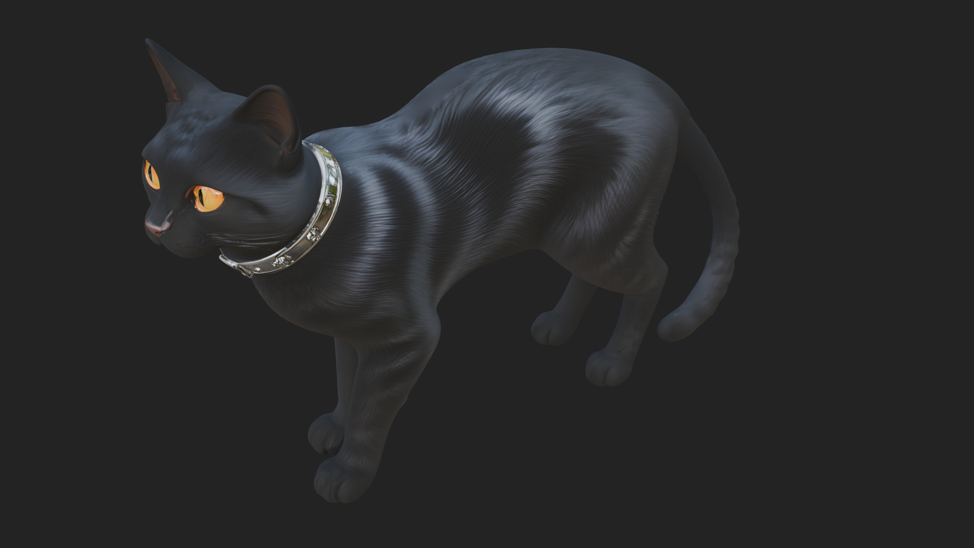 Black Cat Statue Design 2 3D Print Model 3D Model