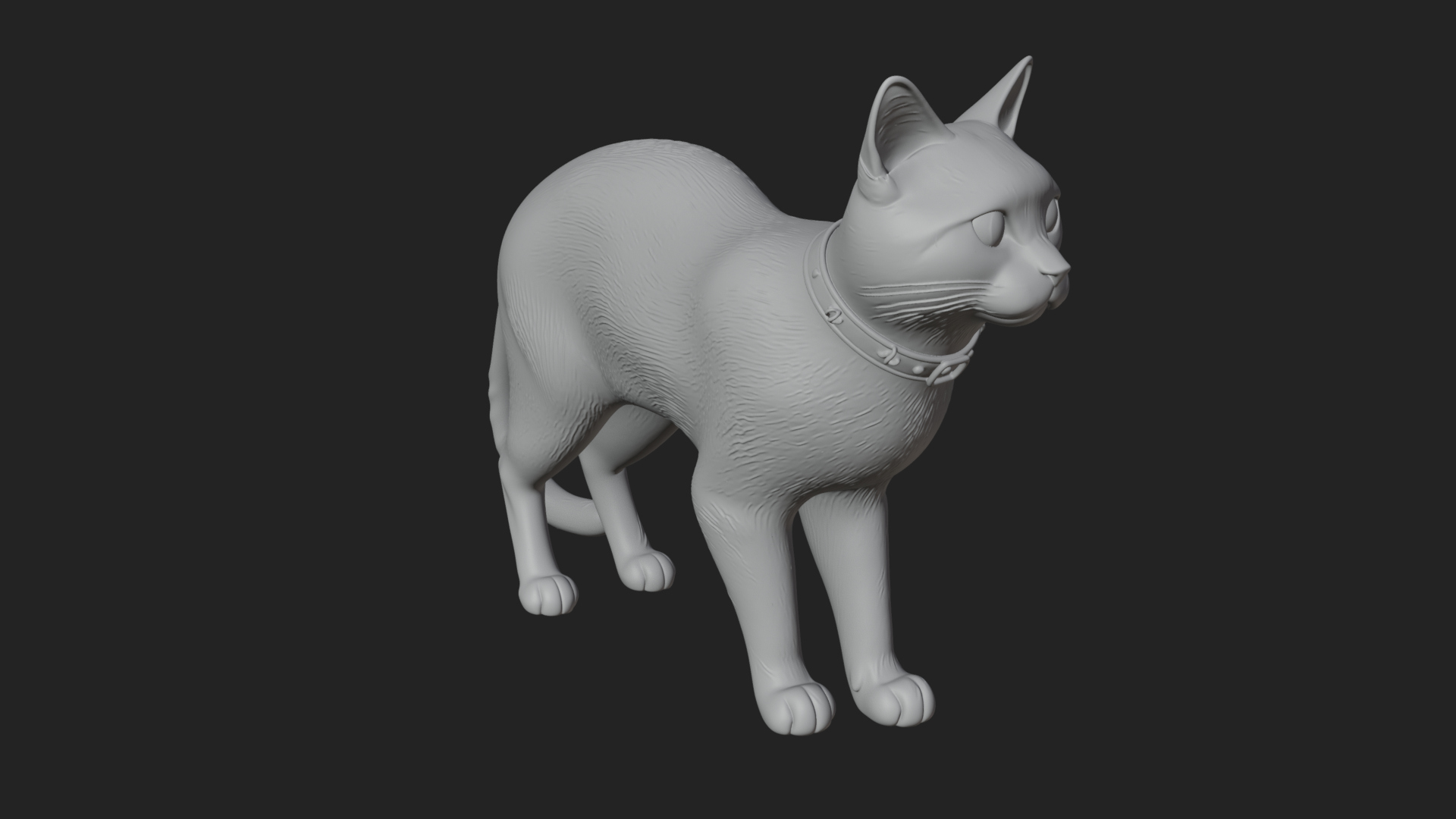 Black Cat Statue Design 2 3D Print Model 3D Model
