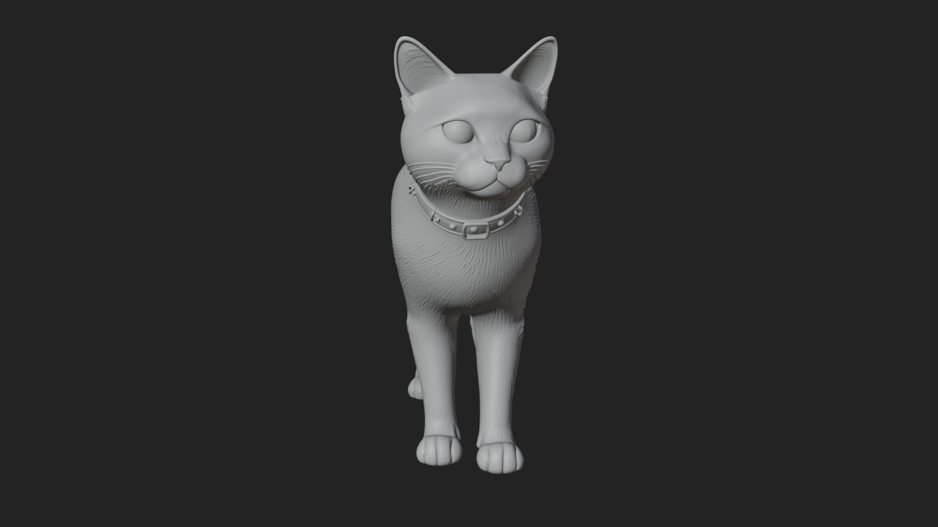 Black Cat Statue Design 2 3D Print Model 3D Model