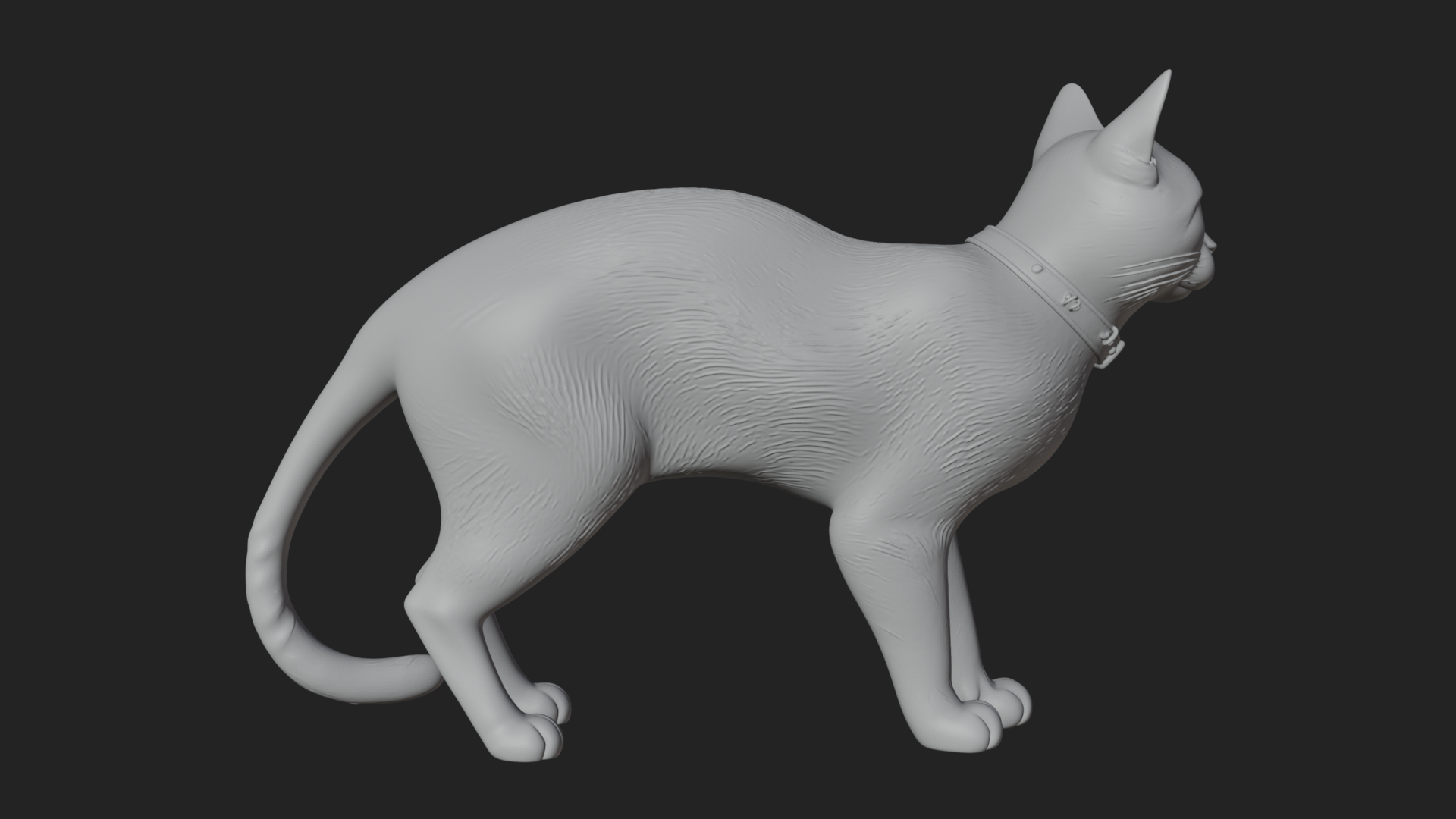 Black Cat Statue Design 2 3D Print Model 3D Model