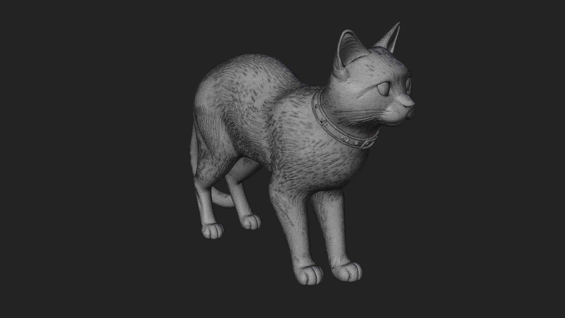 Black Cat Statue Design 2 3D Print Model 3D Model