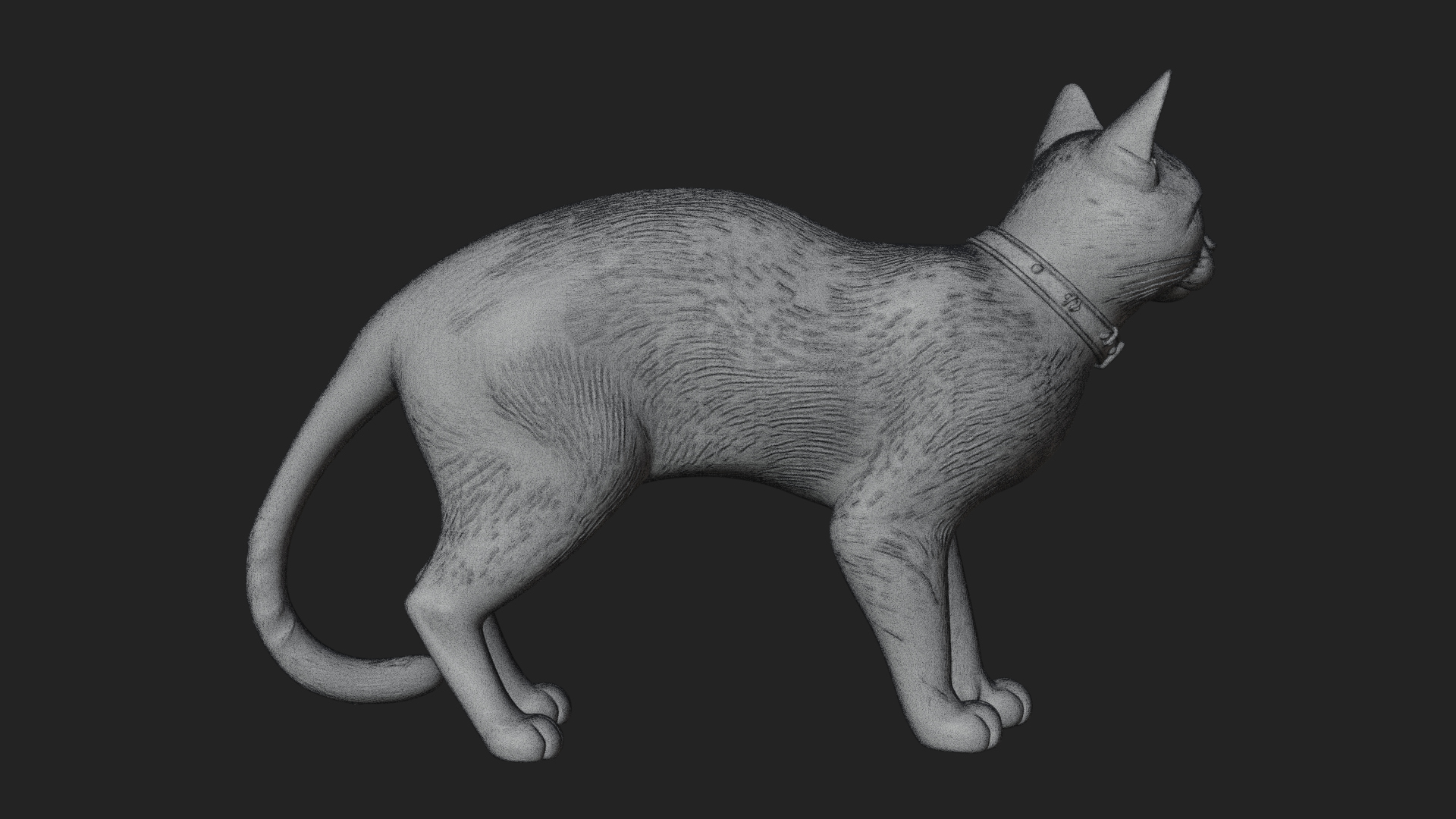 Black Cat Statue Design 2 3D Print Model 3D Model