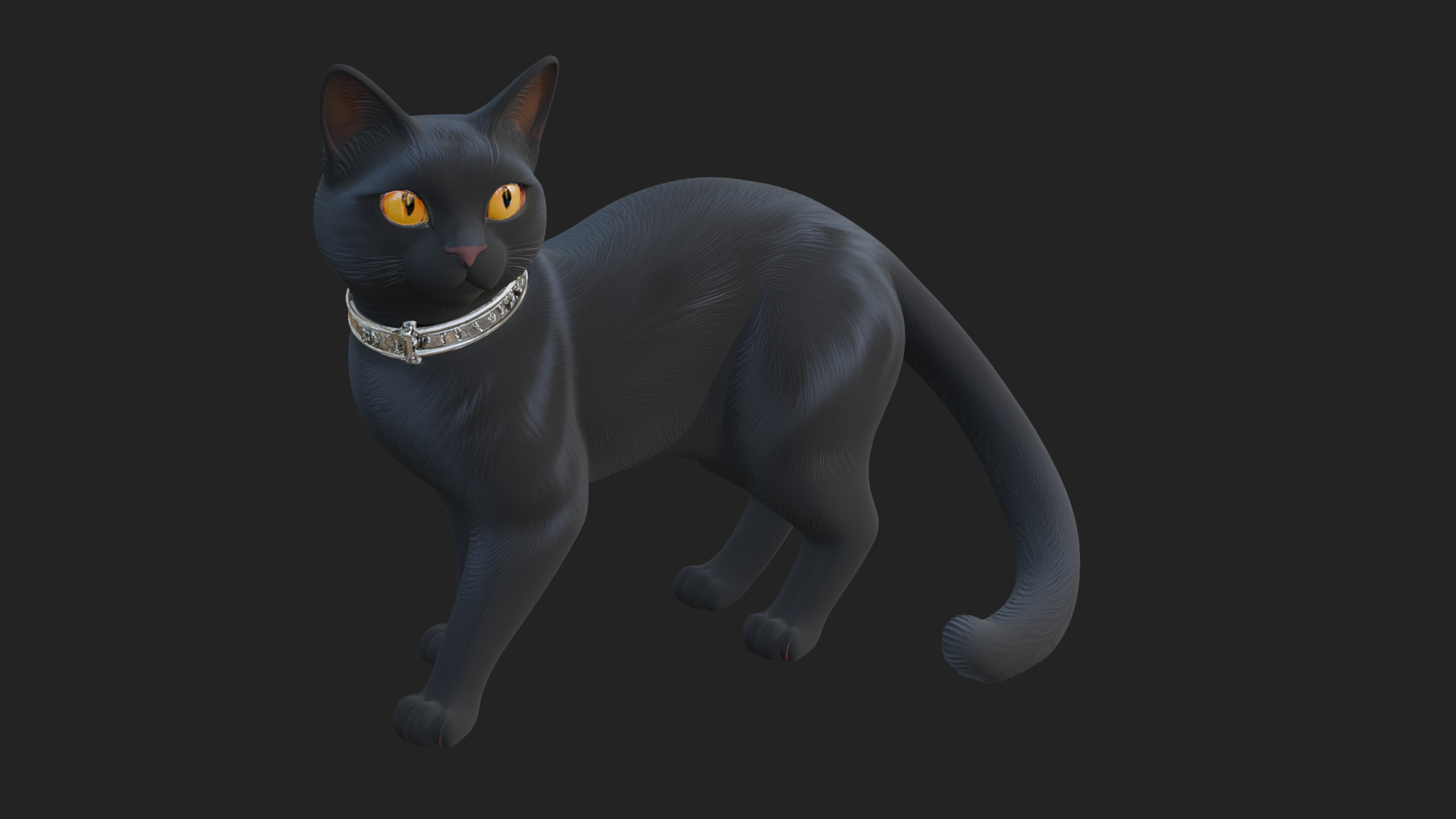Black Cat Statue Design 3 3D Print Model 3D Model