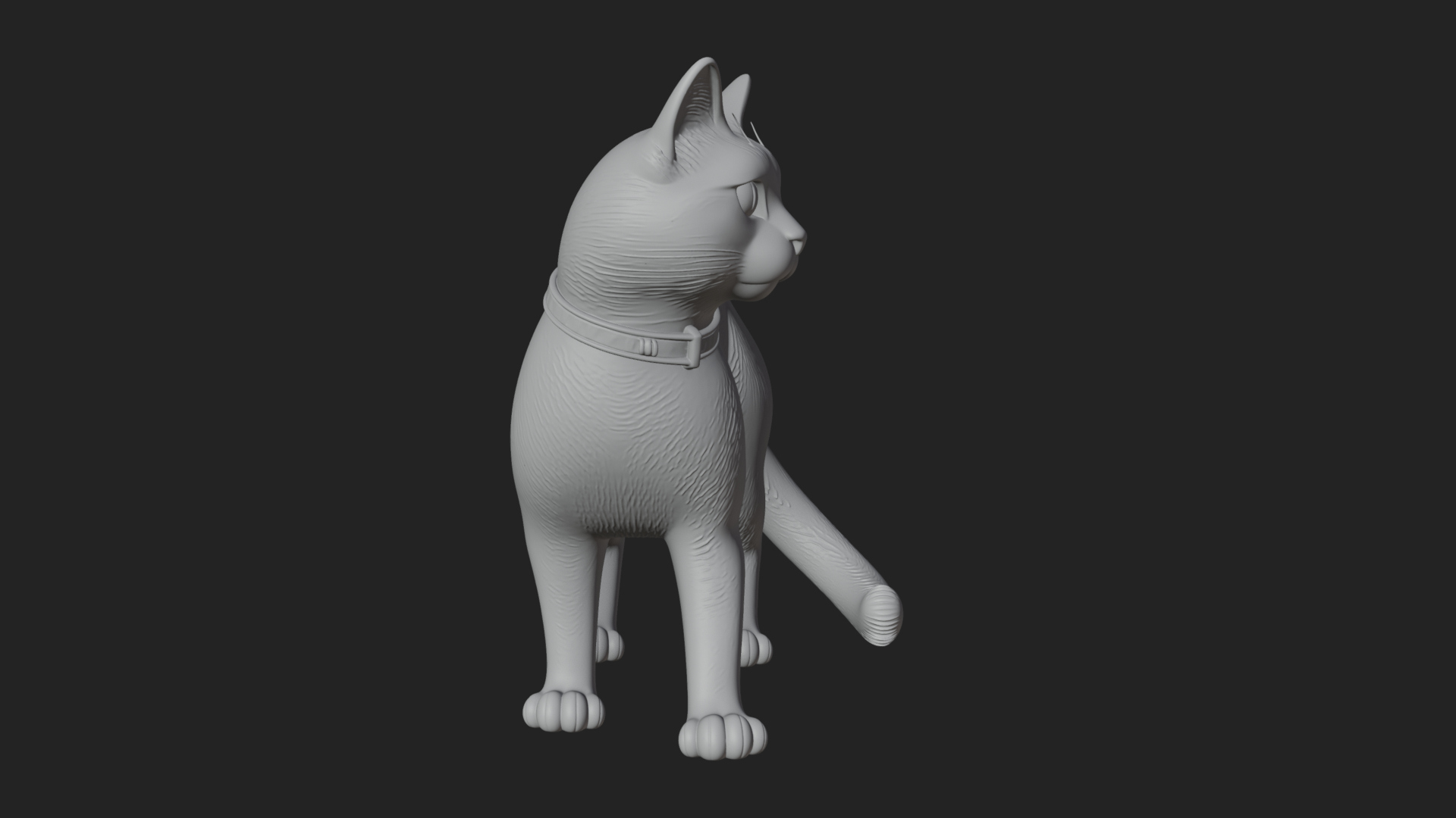 Black Cat Statue Design 3 3D Print Model 3D Model