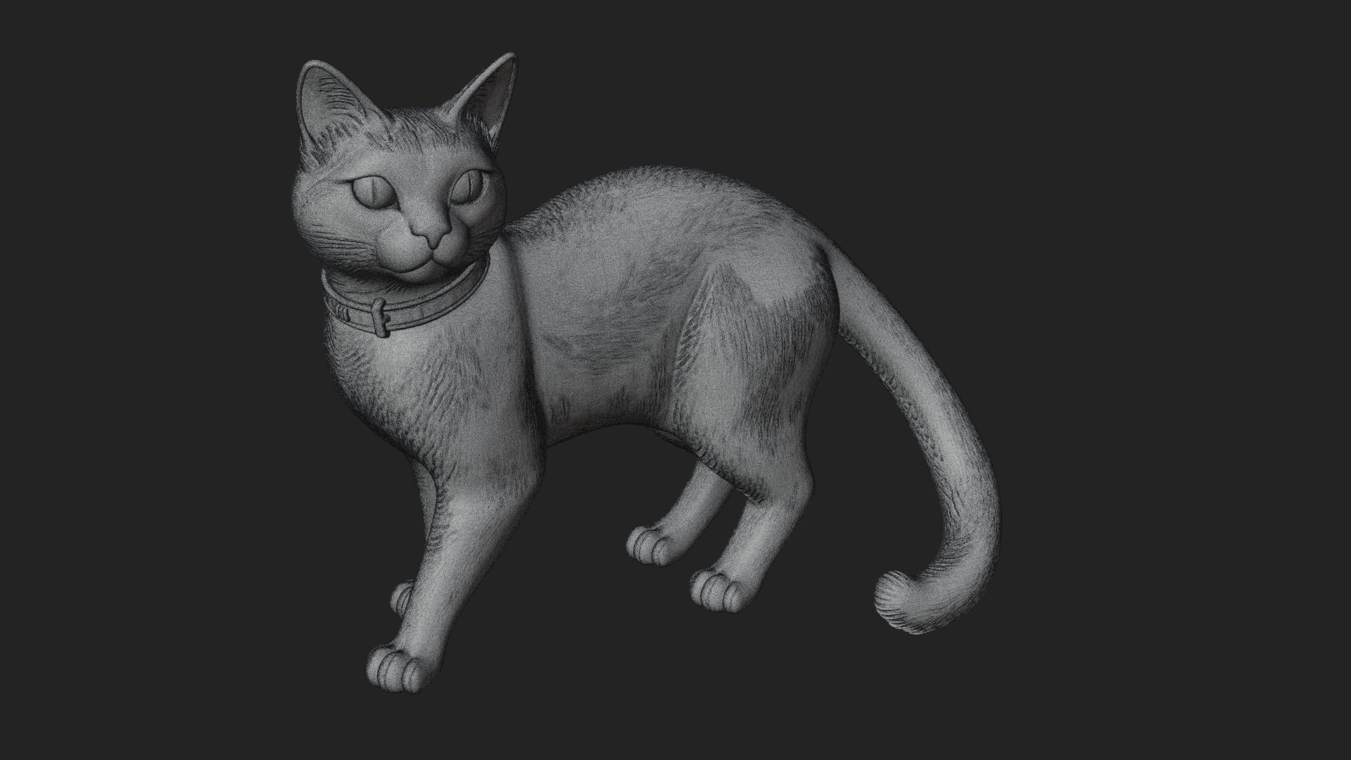 Black Cat Statue Design 3 3D Print Model 3D Model