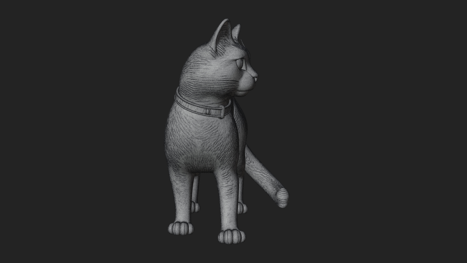 Black Cat Statue Design 3 3D Print Model 3D Model