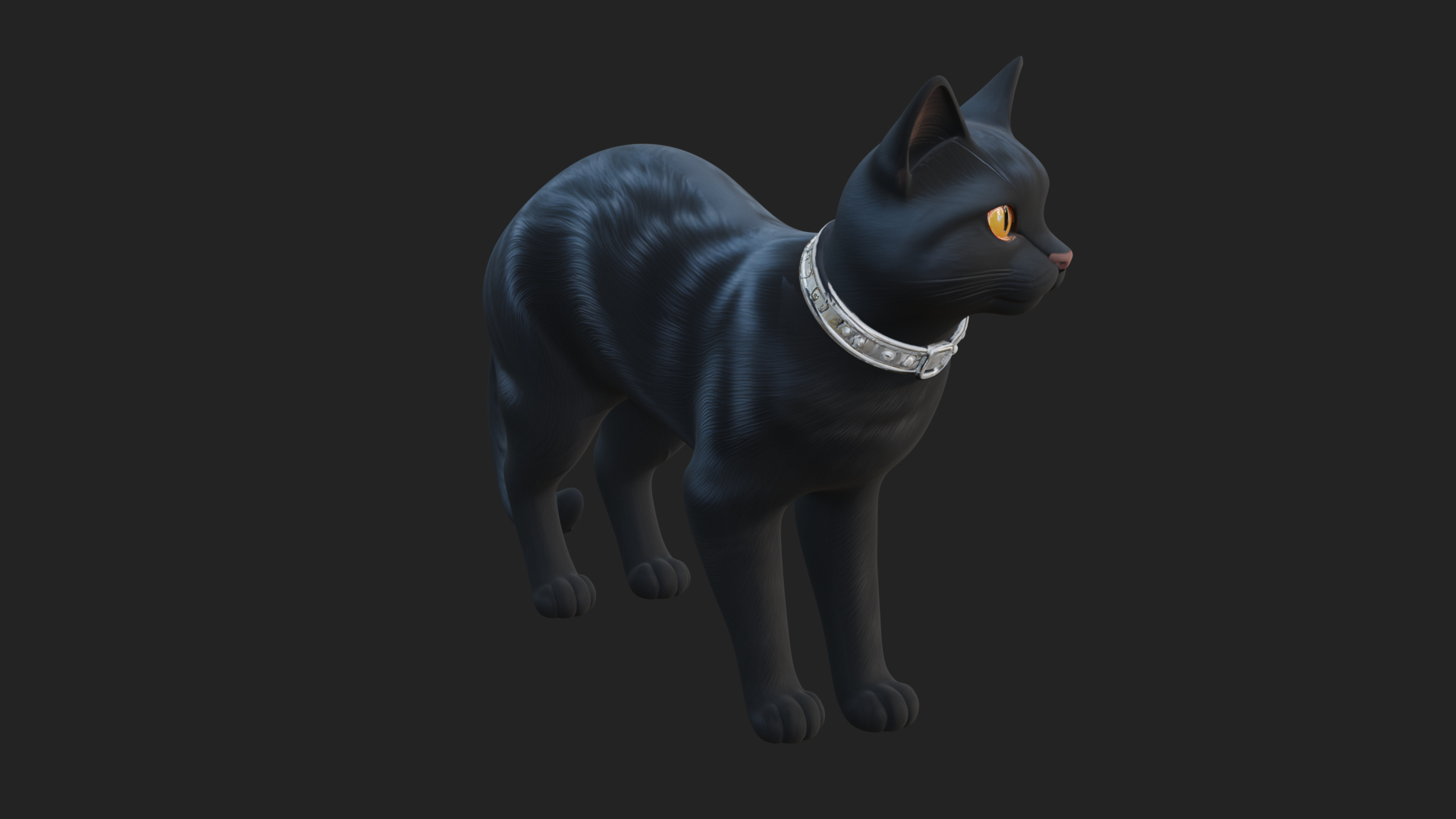 Black Cat Statue Design 4 3D Print Model 3D Model