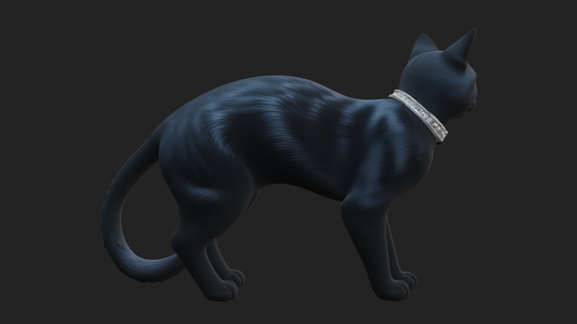 Black Cat Statue Design 4 3D Print Model 3D Model
