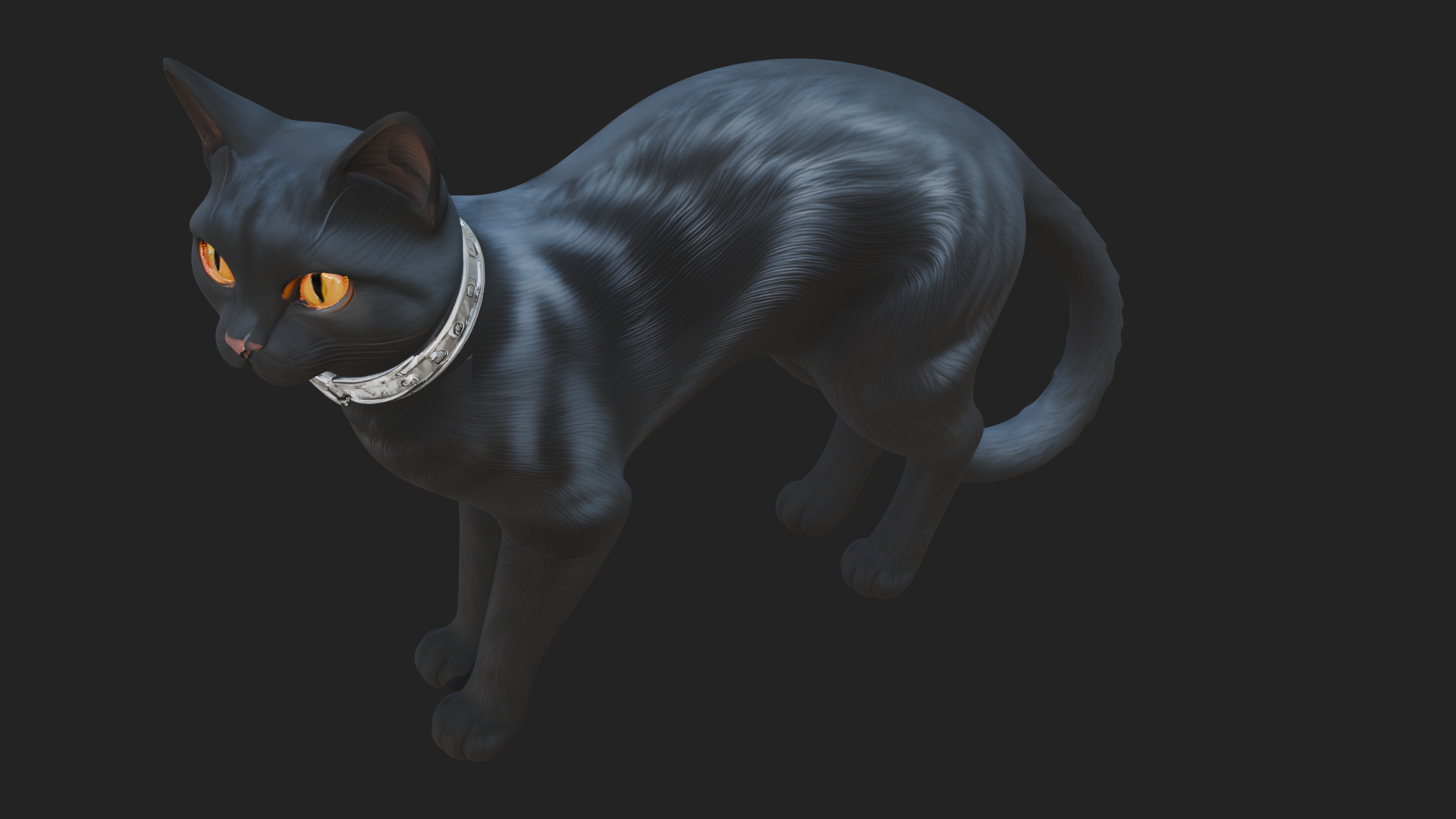 Black Cat Statue Design 4 3D Print Model 3D Model