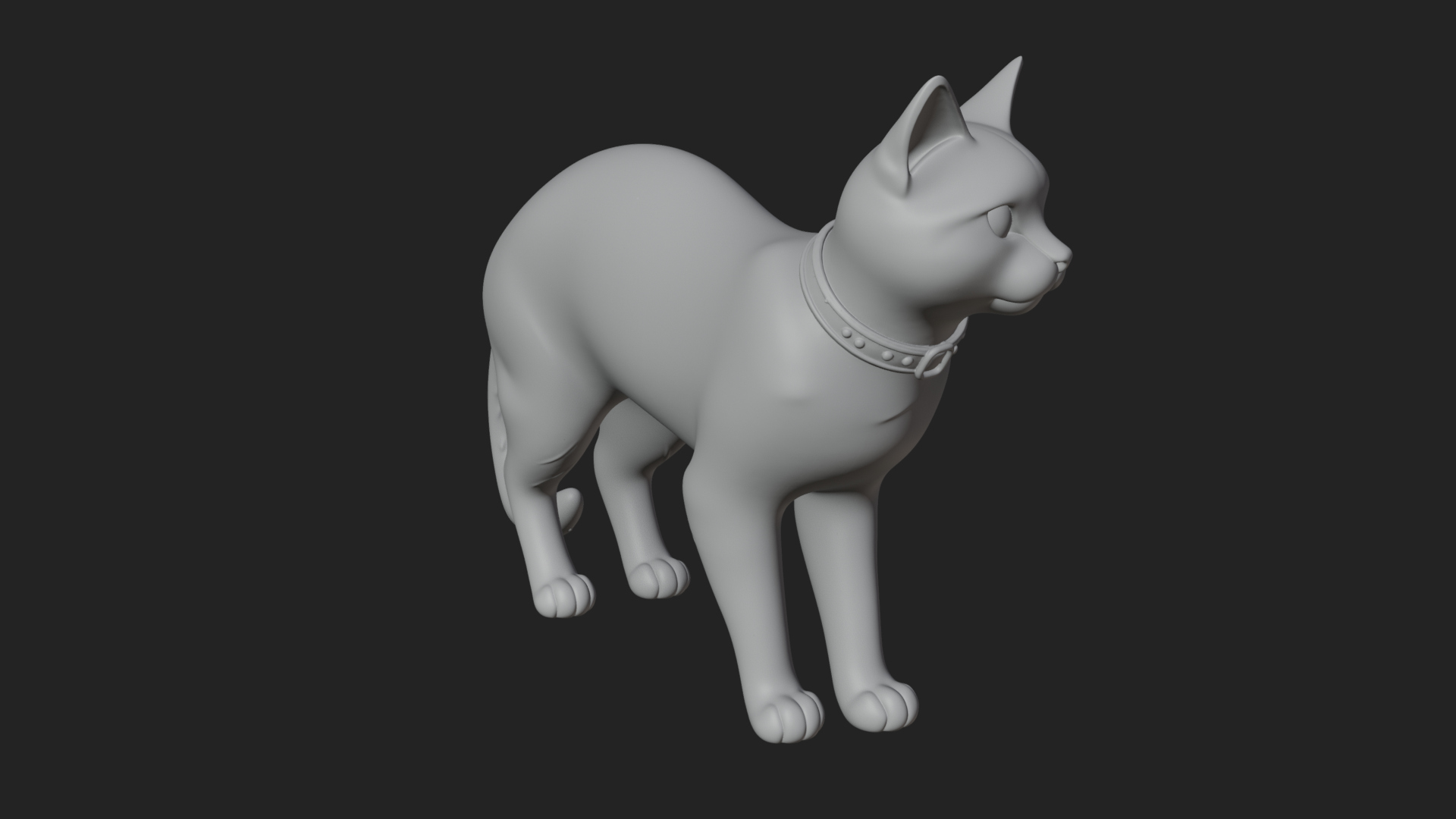Black Cat Statue Design 4 3D Print Model 3D Model