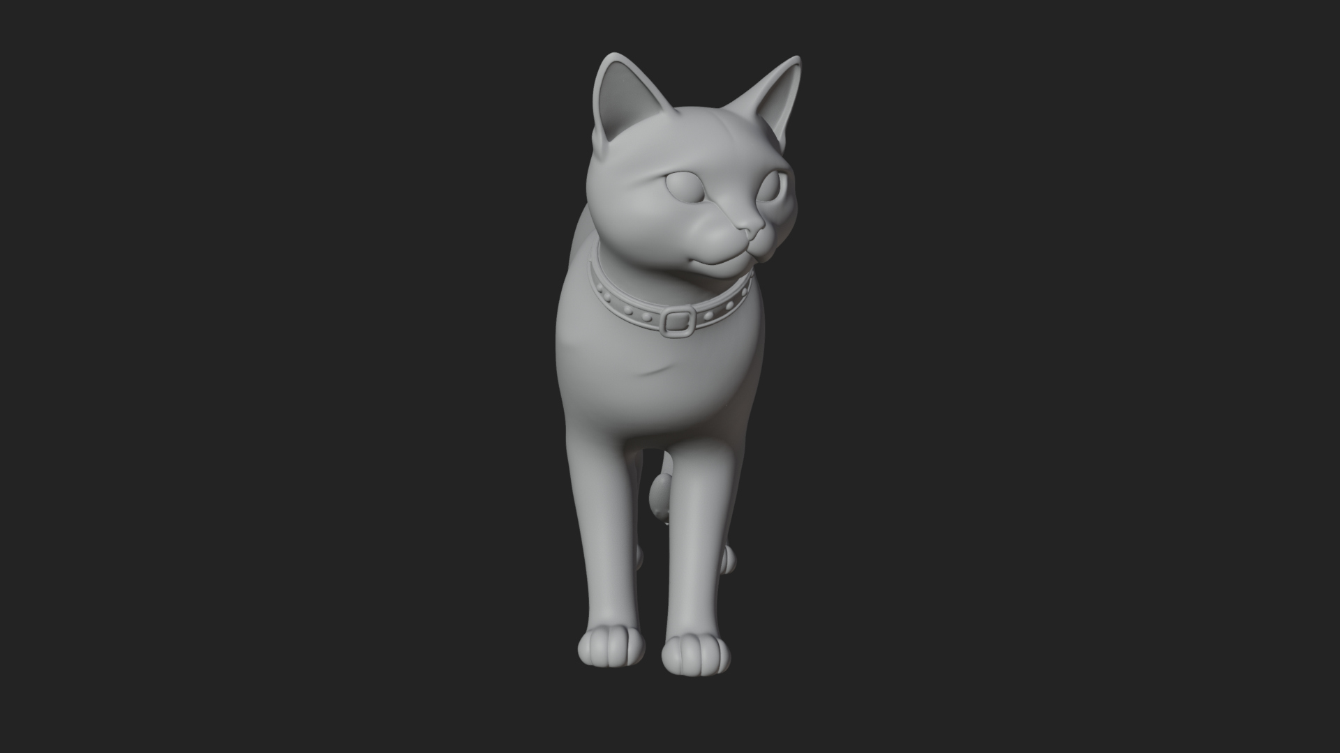 Black Cat Statue Design 4 3D Print Model 3D Model