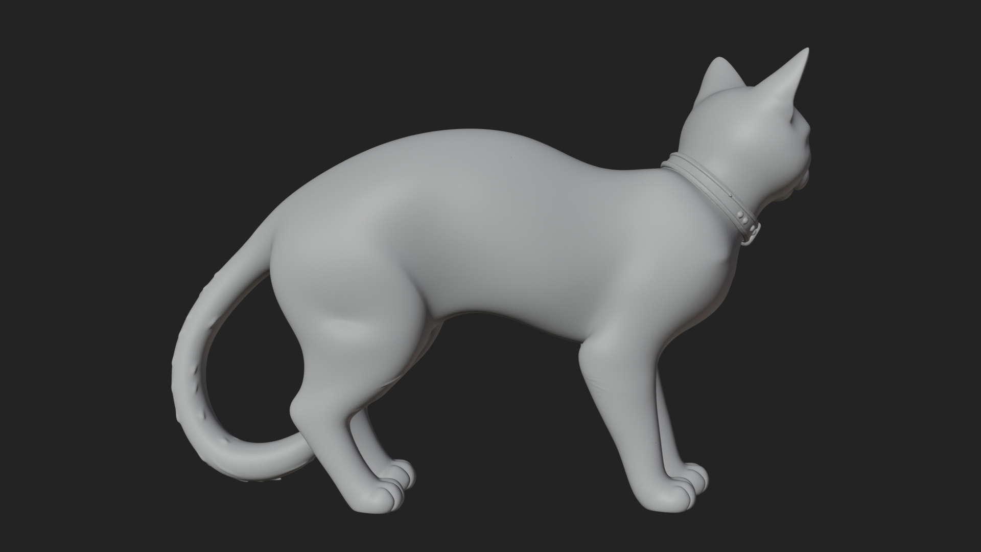 Black Cat Statue Design 4 3D Print Model 3D Model