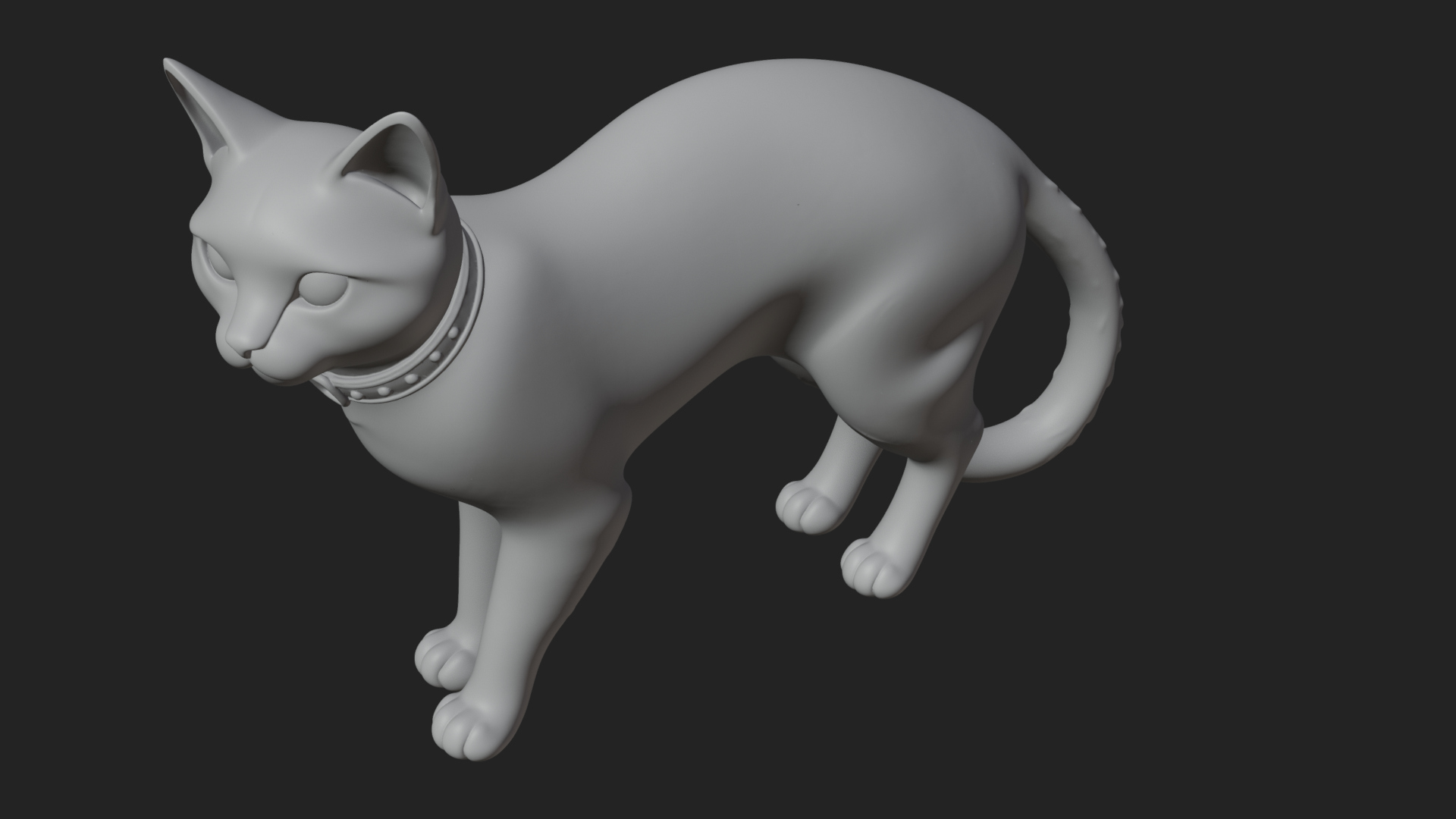 Black Cat Statue Design 4 3D Print Model 3D Model