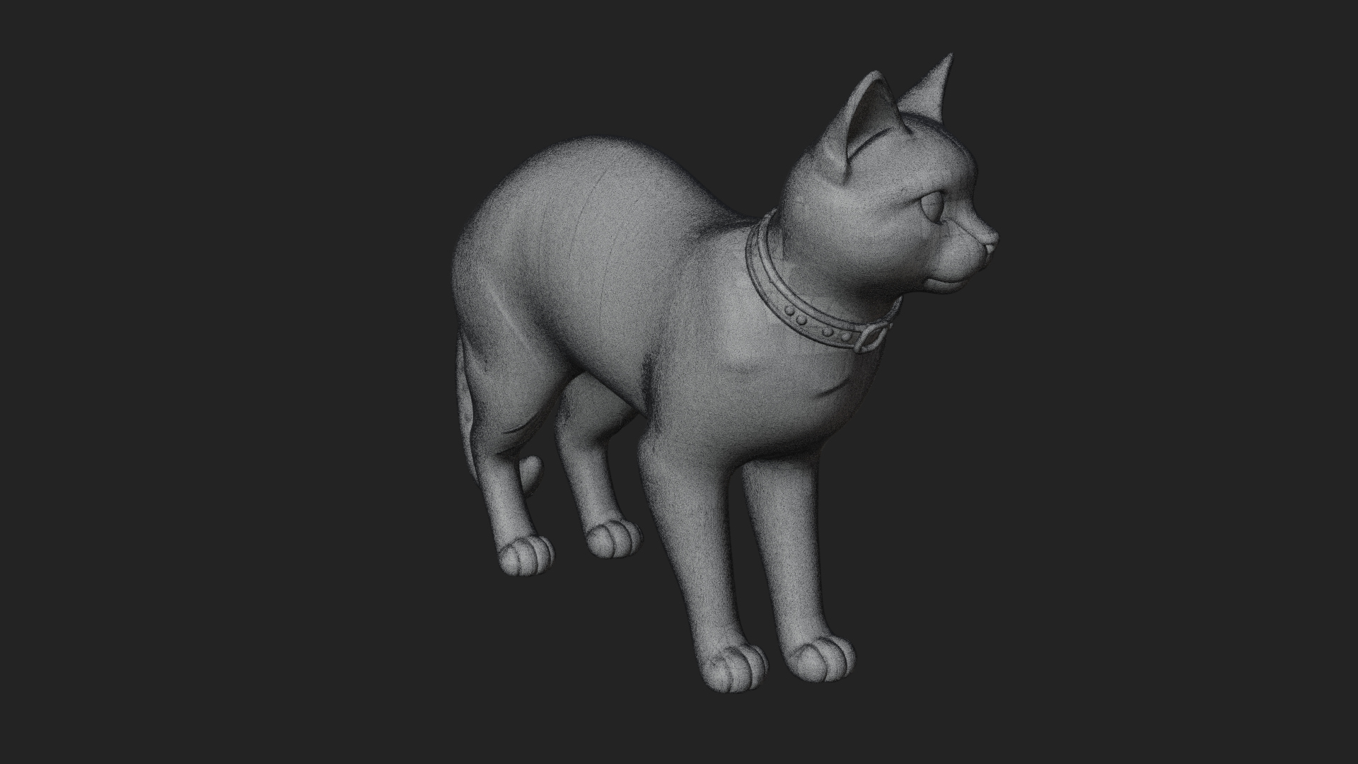 Black Cat Statue Design 4 3D Print Model 3D Model