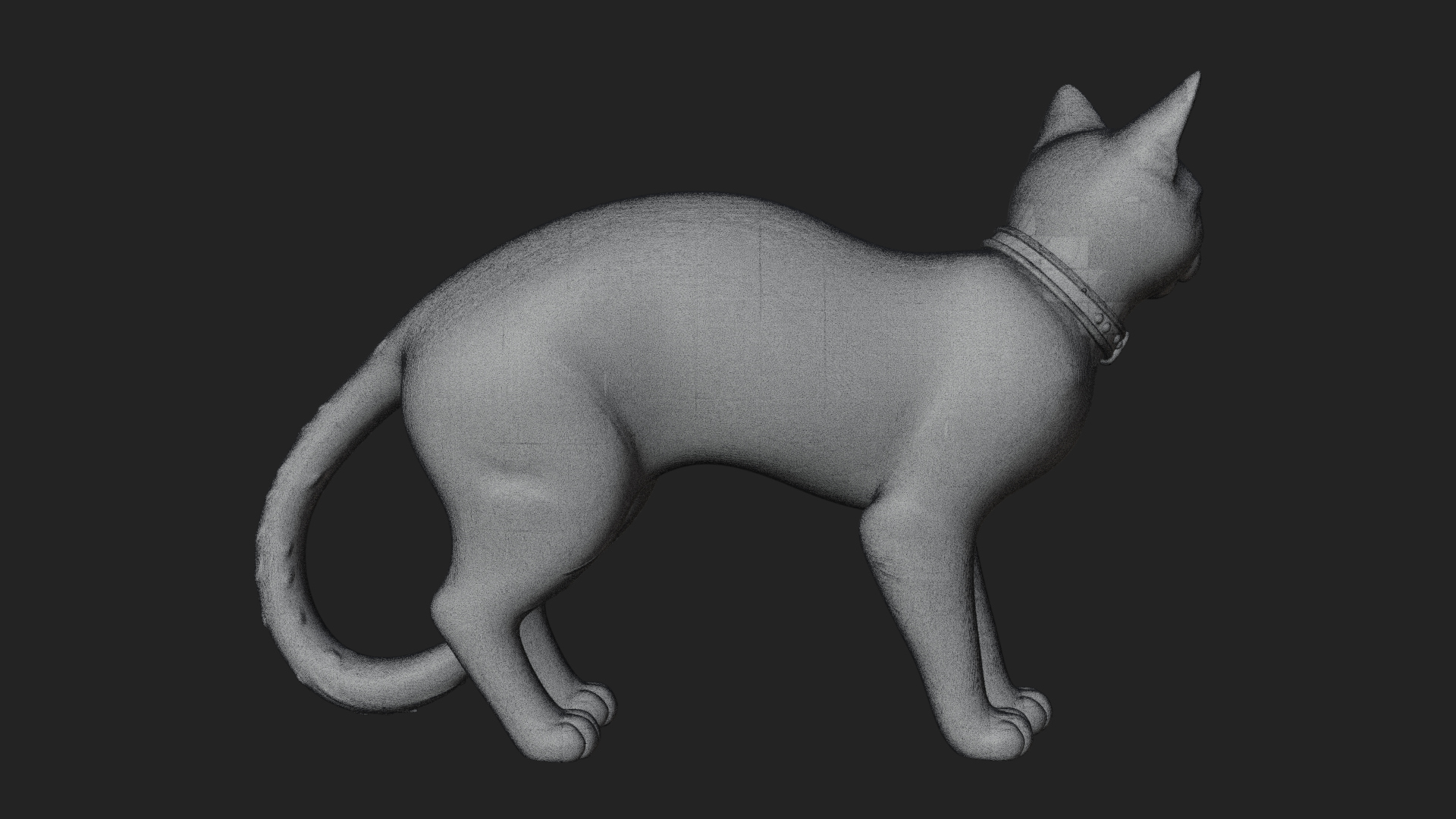 Black Cat Statue Design 4 3D Print Model 3D Model