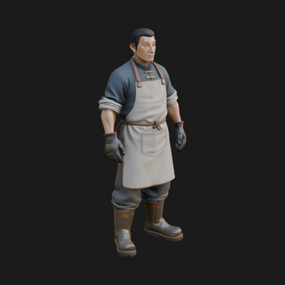 Blacksmith Man Statue Design 10 3D Print Model