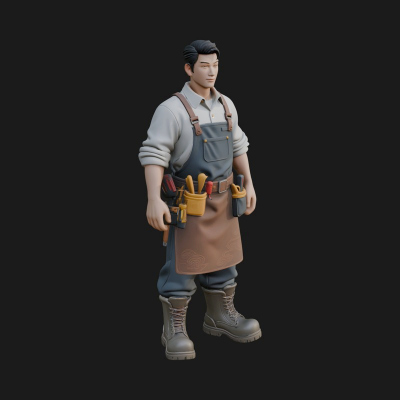 Blacksmith Man Statue Design 11 3D Print Model