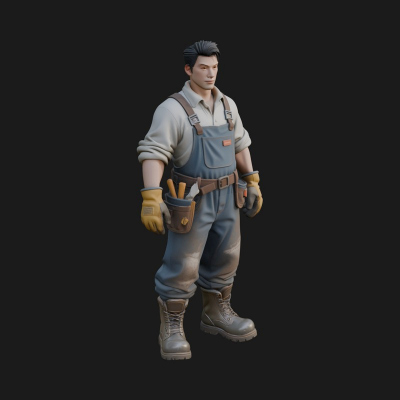 Blacksmith Man Statue Design 12 3D Print Model