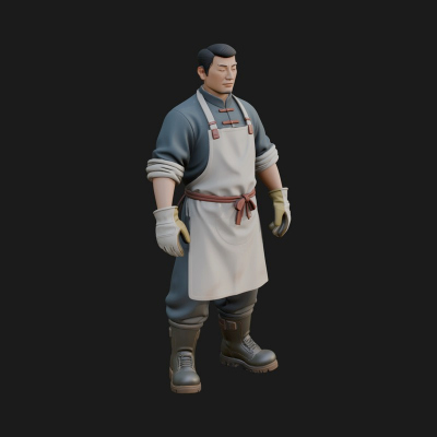 Blacksmith Man Statue Design 13 3D Print Model