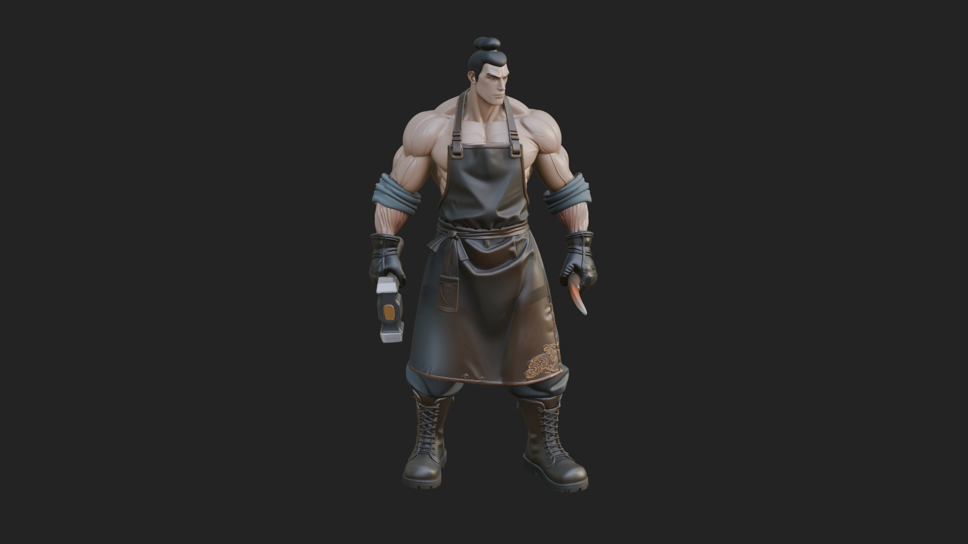 Blacksmith Man Statue Design 14 3D Print Model 3D Model