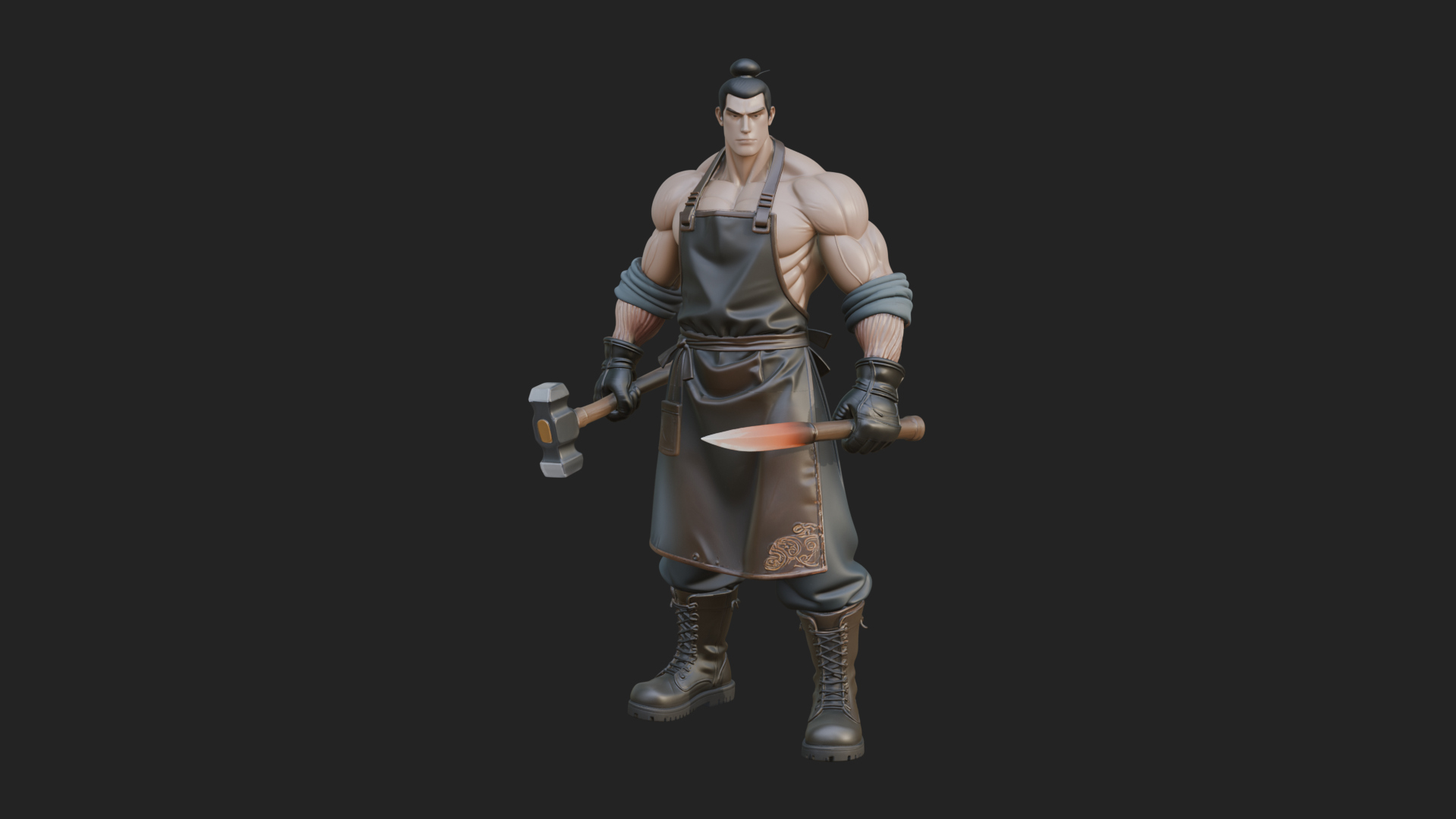 Blacksmith Man Statue Design 14 3D Print Model 3D Model