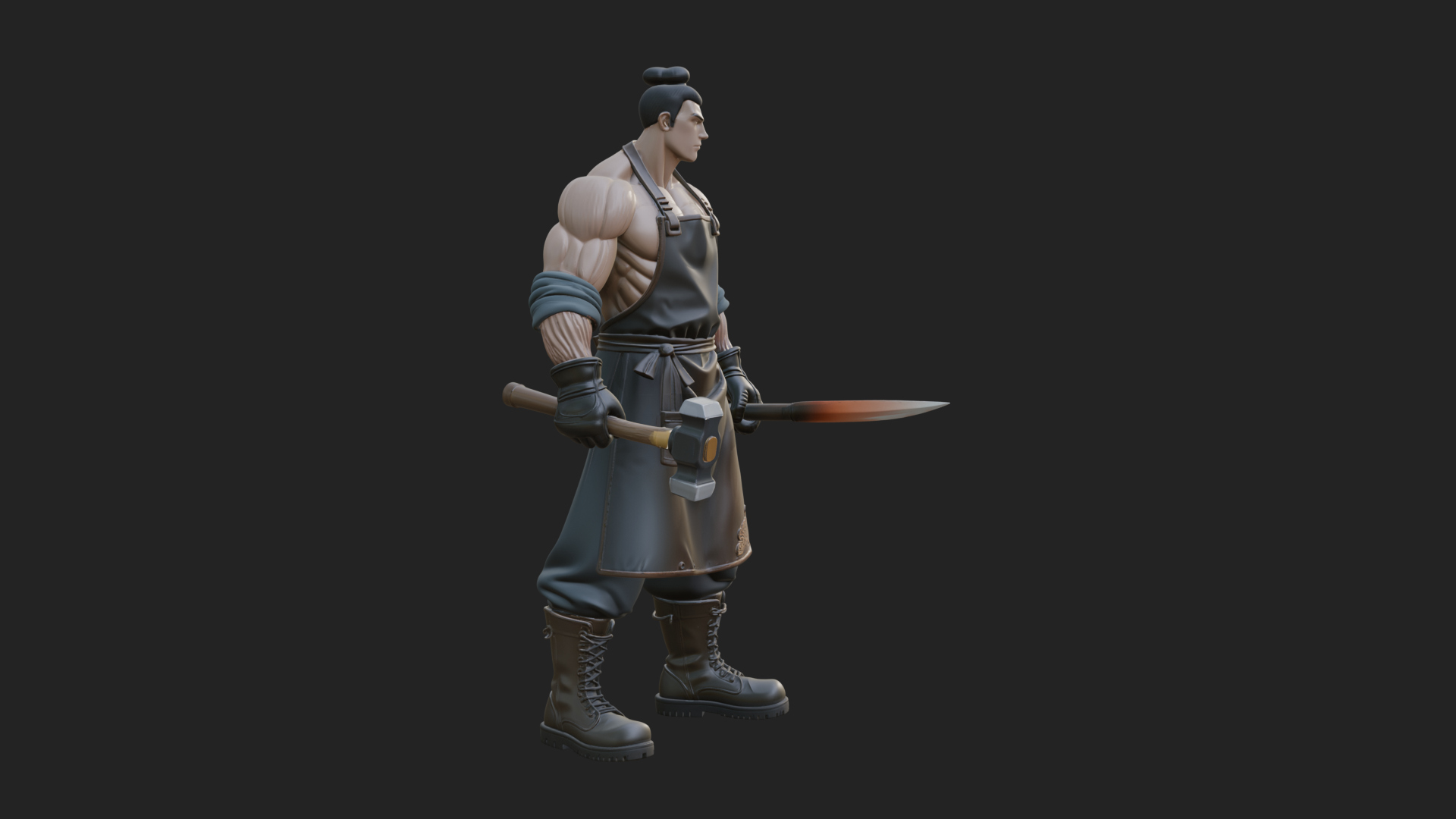 Blacksmith Man Statue Design 14 3D Print Model 3D Model