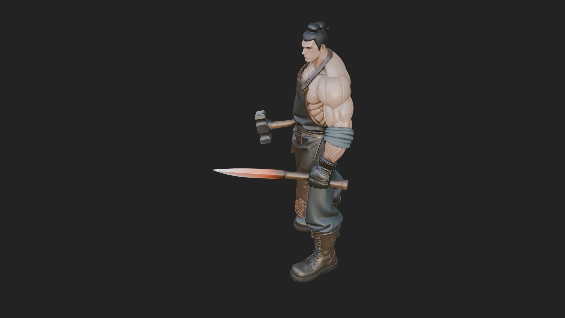 Blacksmith Man Statue Design 14 3D Print Model 3D Model