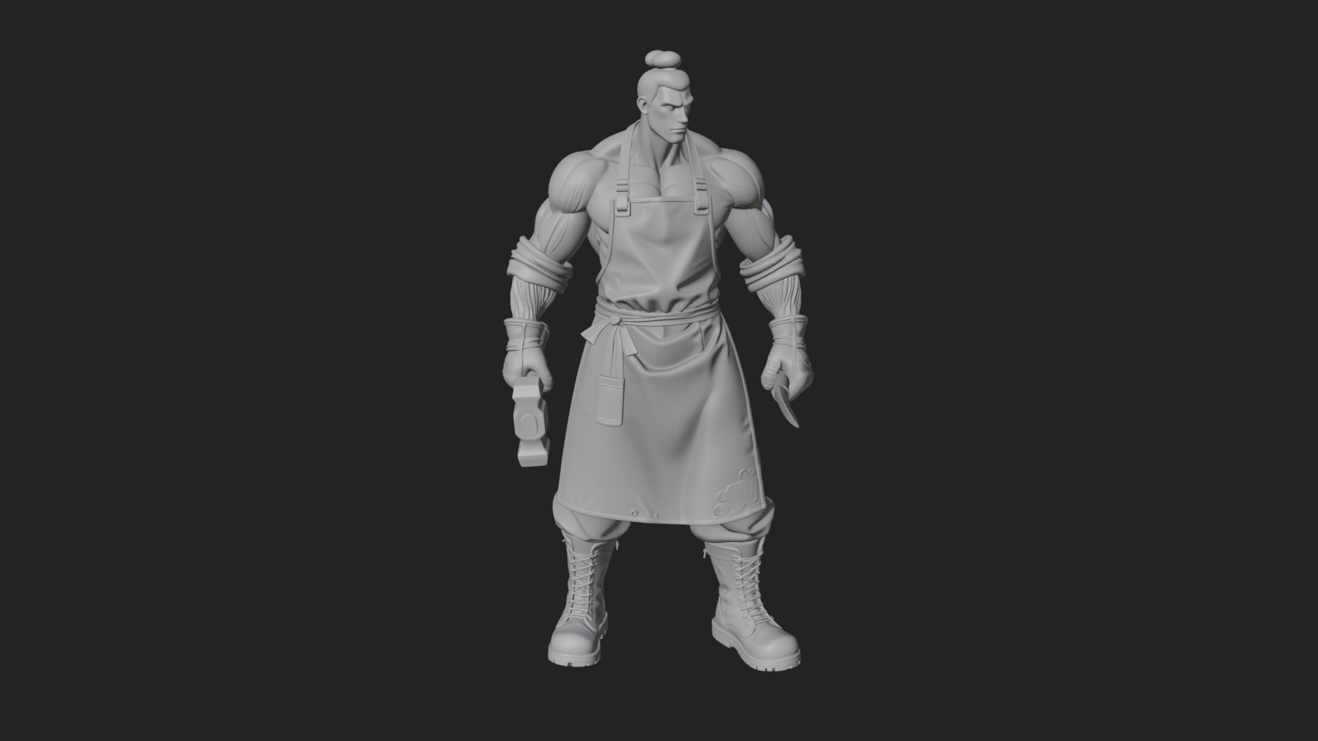 Blacksmith Man Statue Design 14 3D Print Model 3D Model