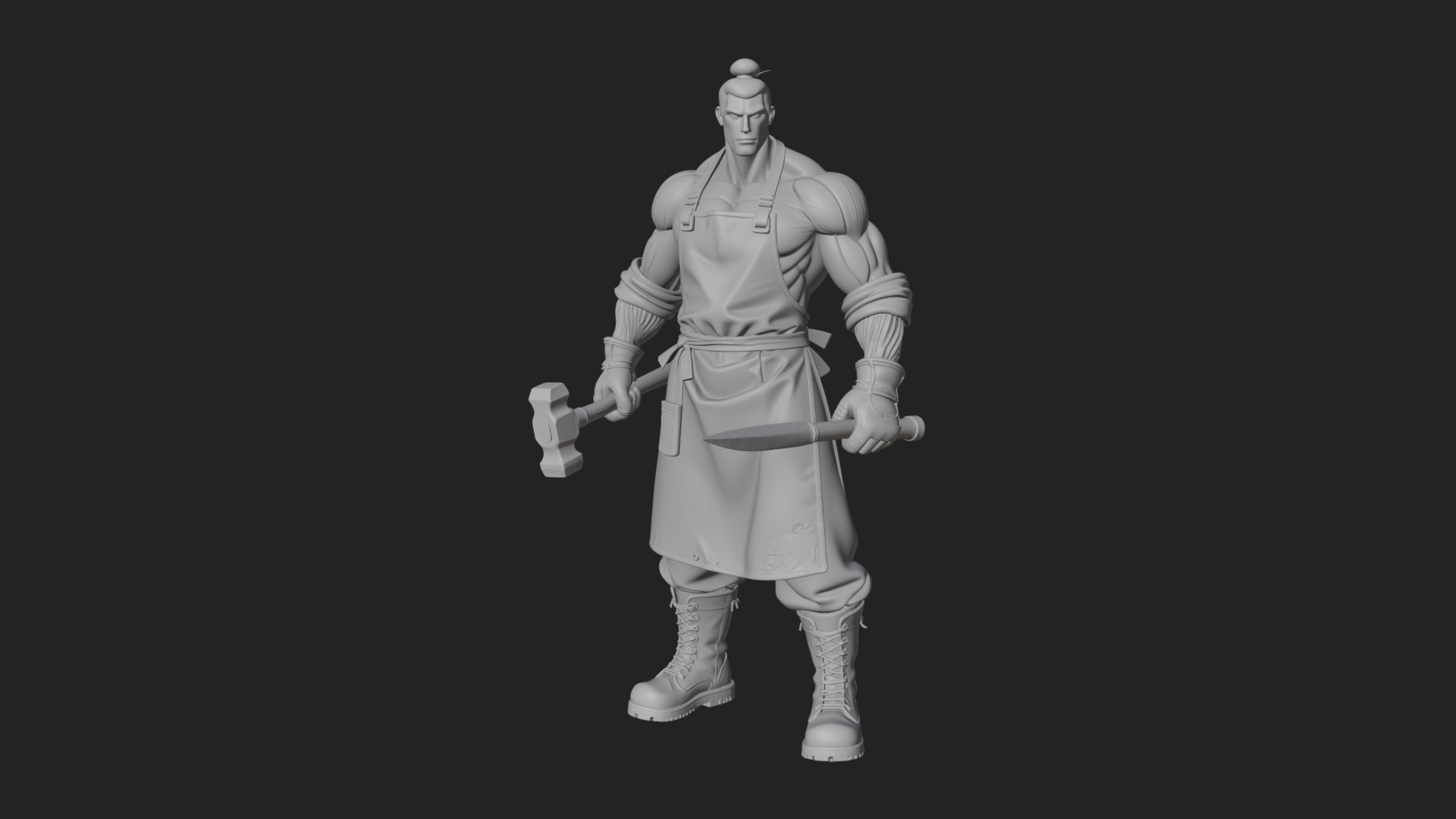 Blacksmith Man Statue Design 14 3D Print Model 3D Model